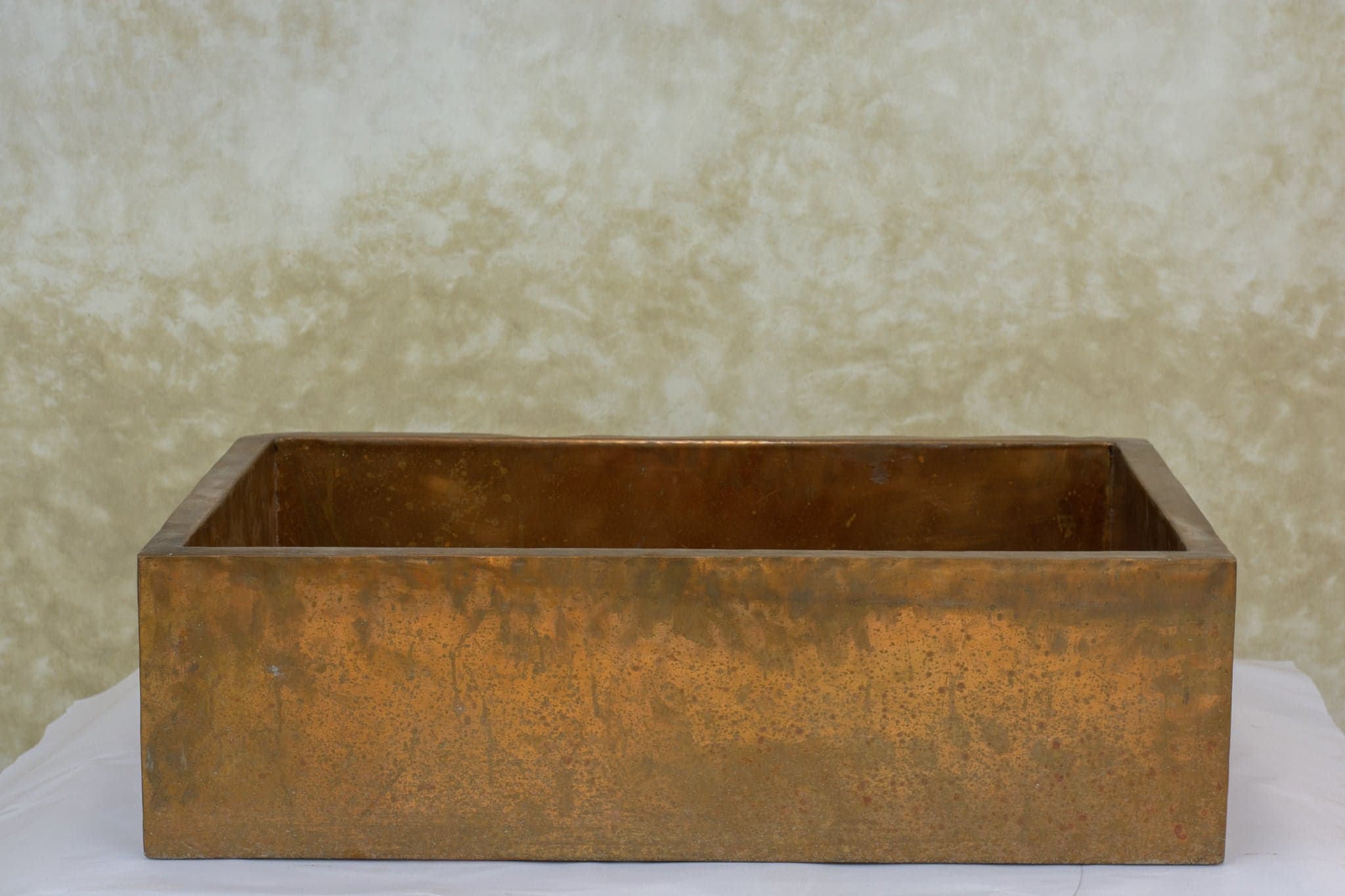 33" Antique Copper Farmhouse Apron Sink, Single Bowl