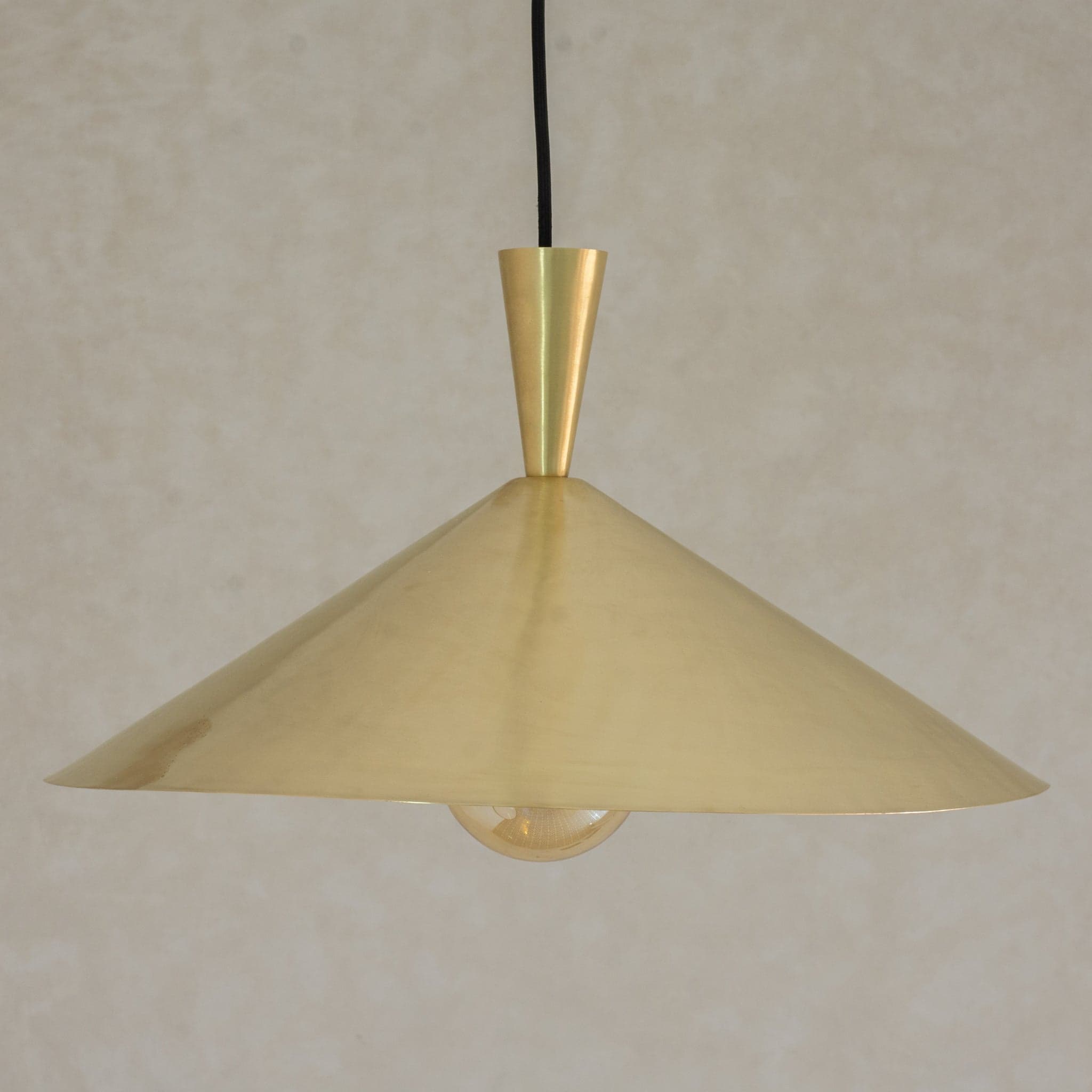 Brass Cone Pendant Light, Kitchen Island Ceiling Light Fixture, Modern Hanging Shade For Kitchen & Living Room, Cone Shade Light