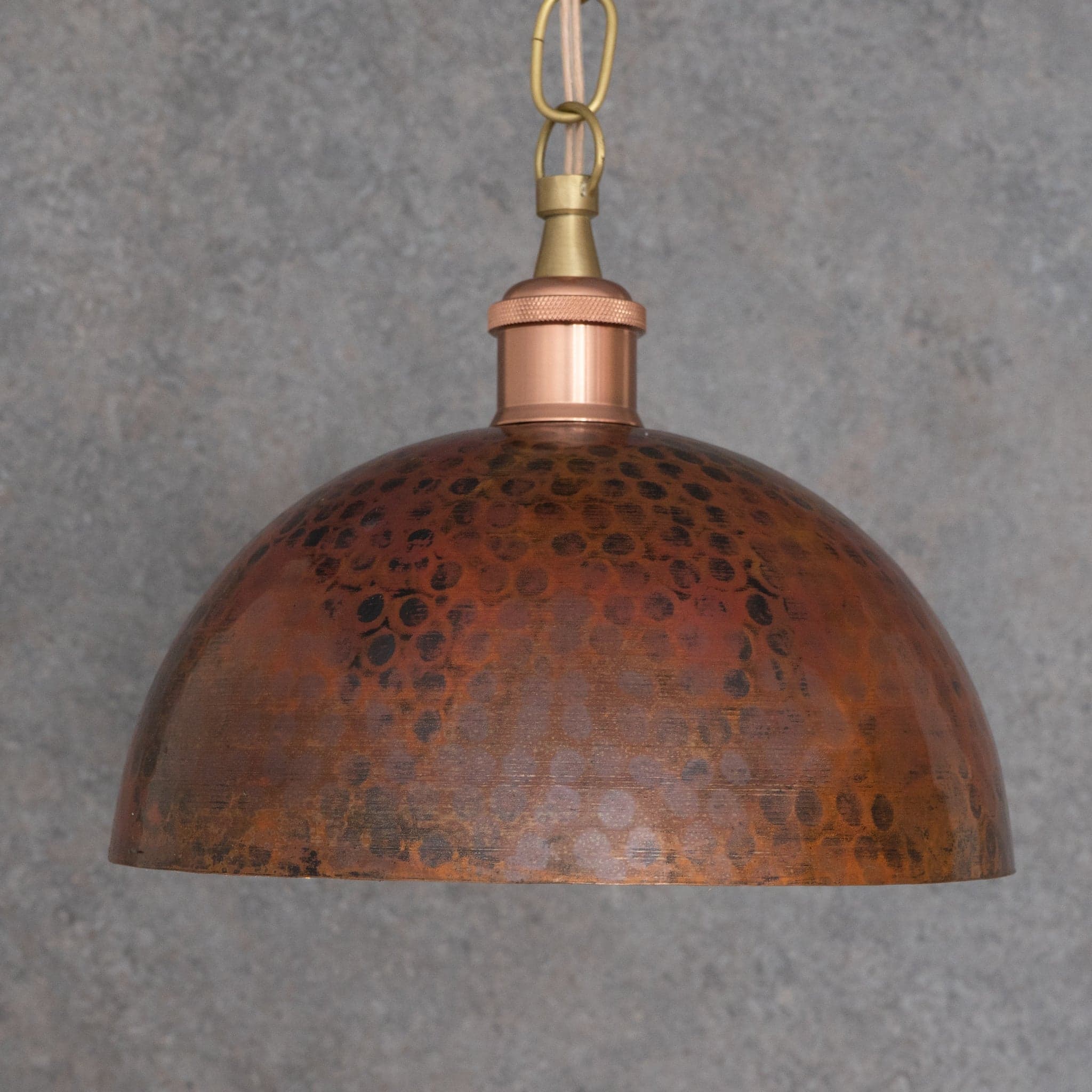 Copper Smooth Hammered Dome Pendant Light : The Warmth of Marrakesh