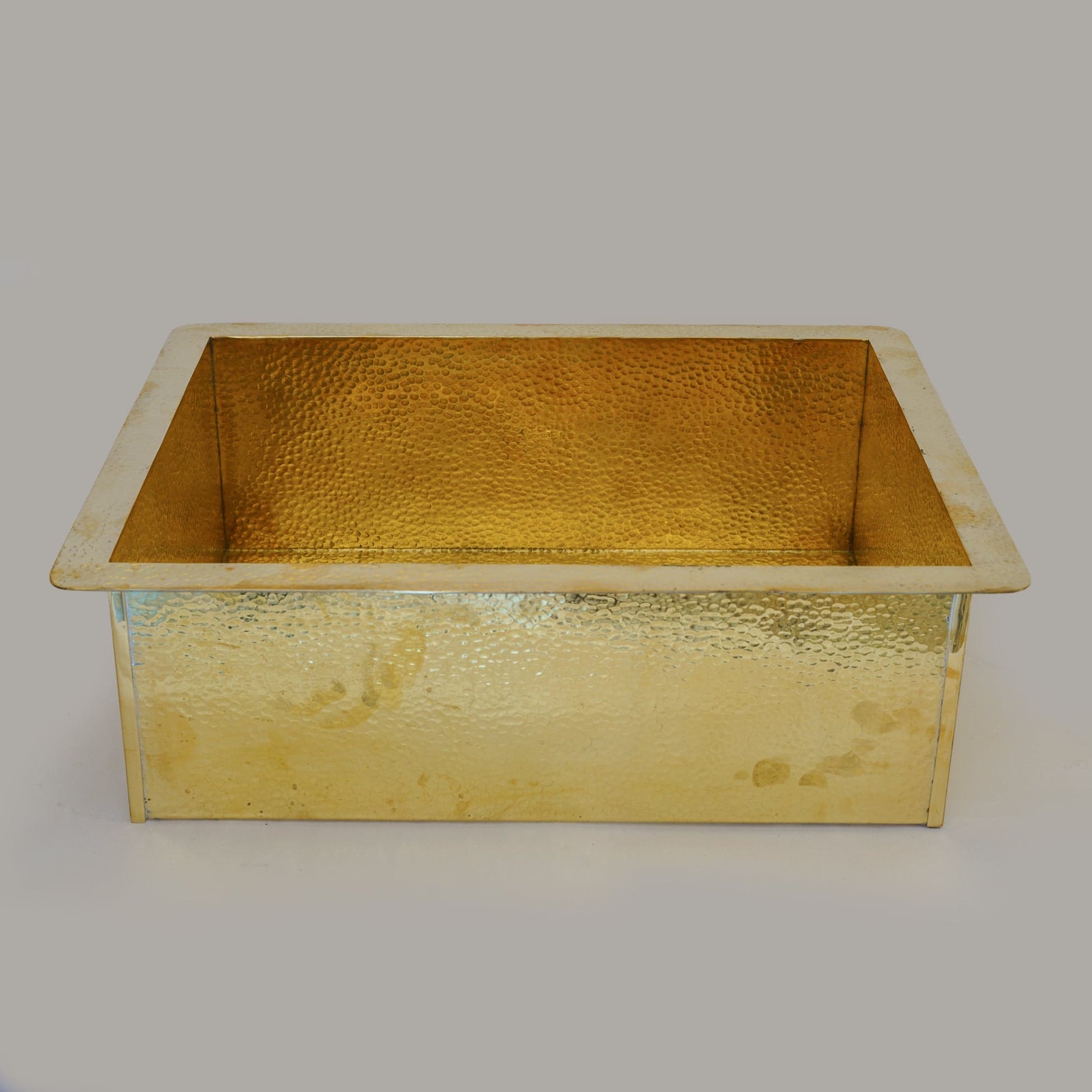 Hammered Brass Kitchen Sink – Rectangular Farmhouse & Kitchen Island Sink