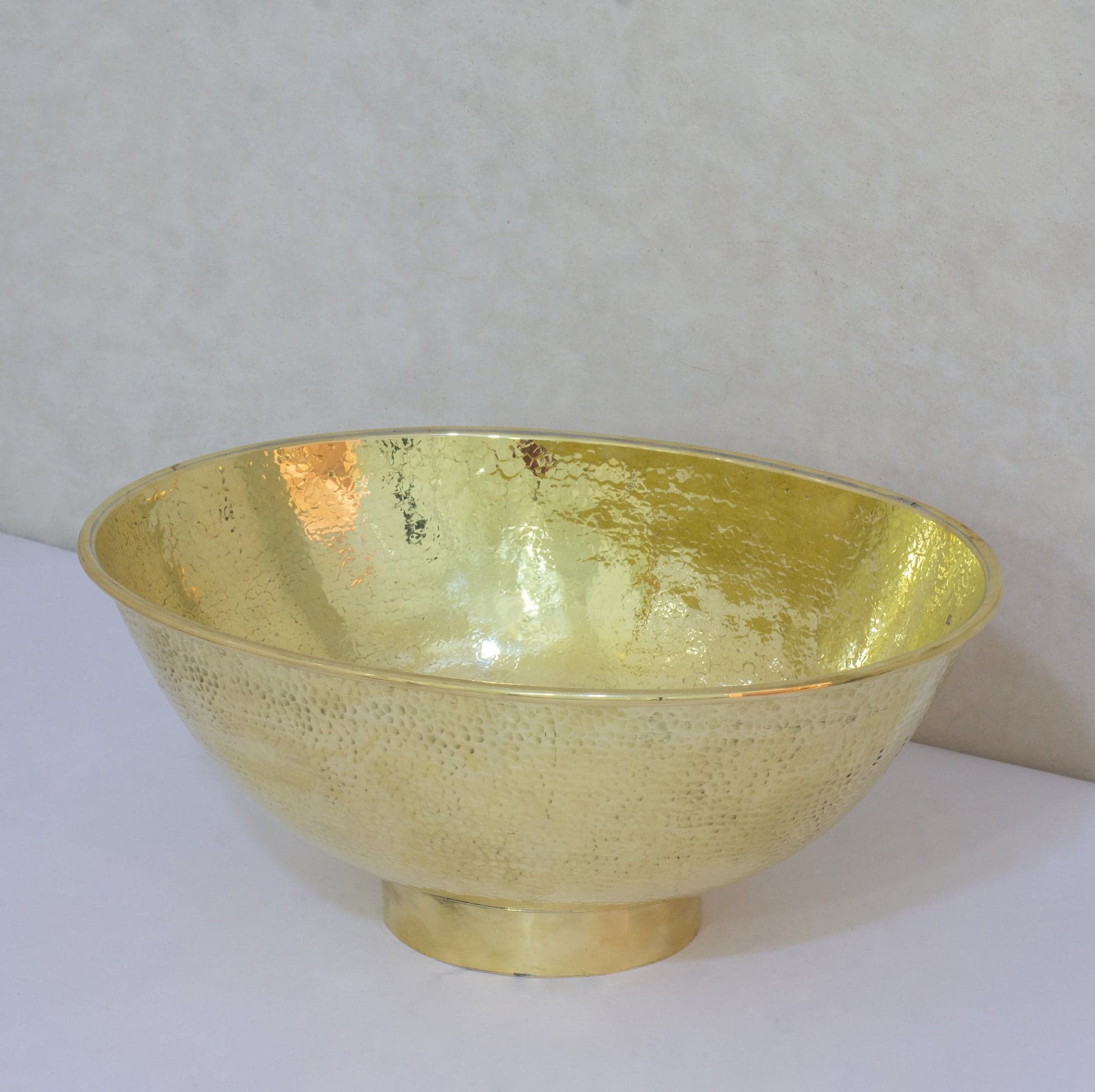 Hammered Brass Oval Vessel Sink | Handmade Bathroom Washbasin