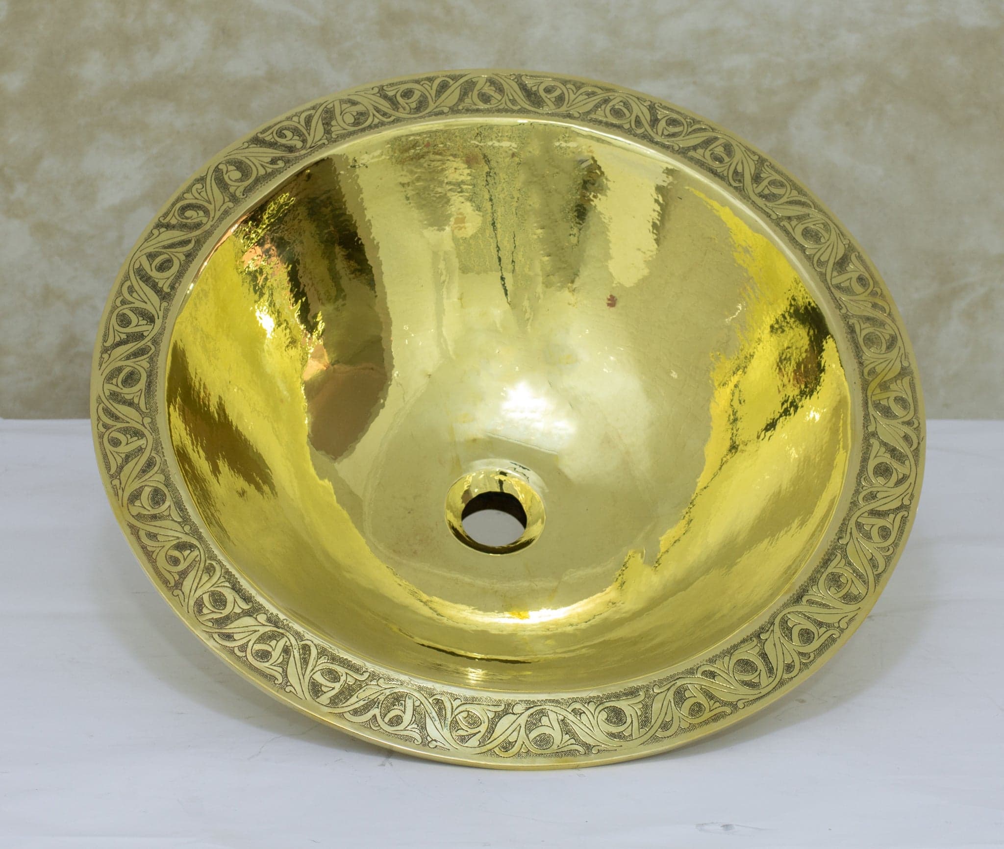 Handcrafted Solid Brass Drop-in Sink, Bathroom Sink, Round Sink, Drop-in Basin Sink
