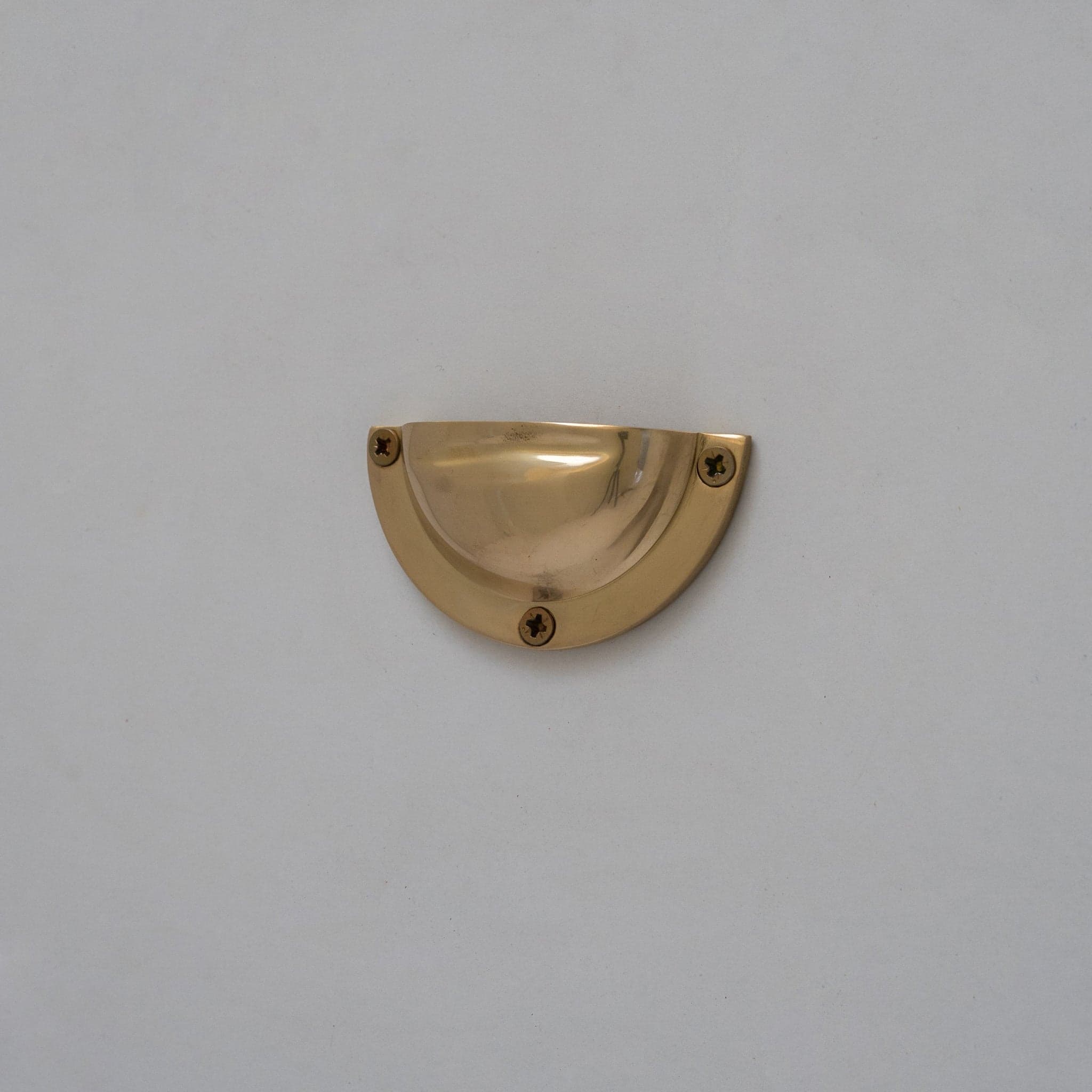 Pack of 3 Brass Kitchen Cup Handles, Handmade Cabinet Knobs, Unlacquered Brass Cup Pull Handles