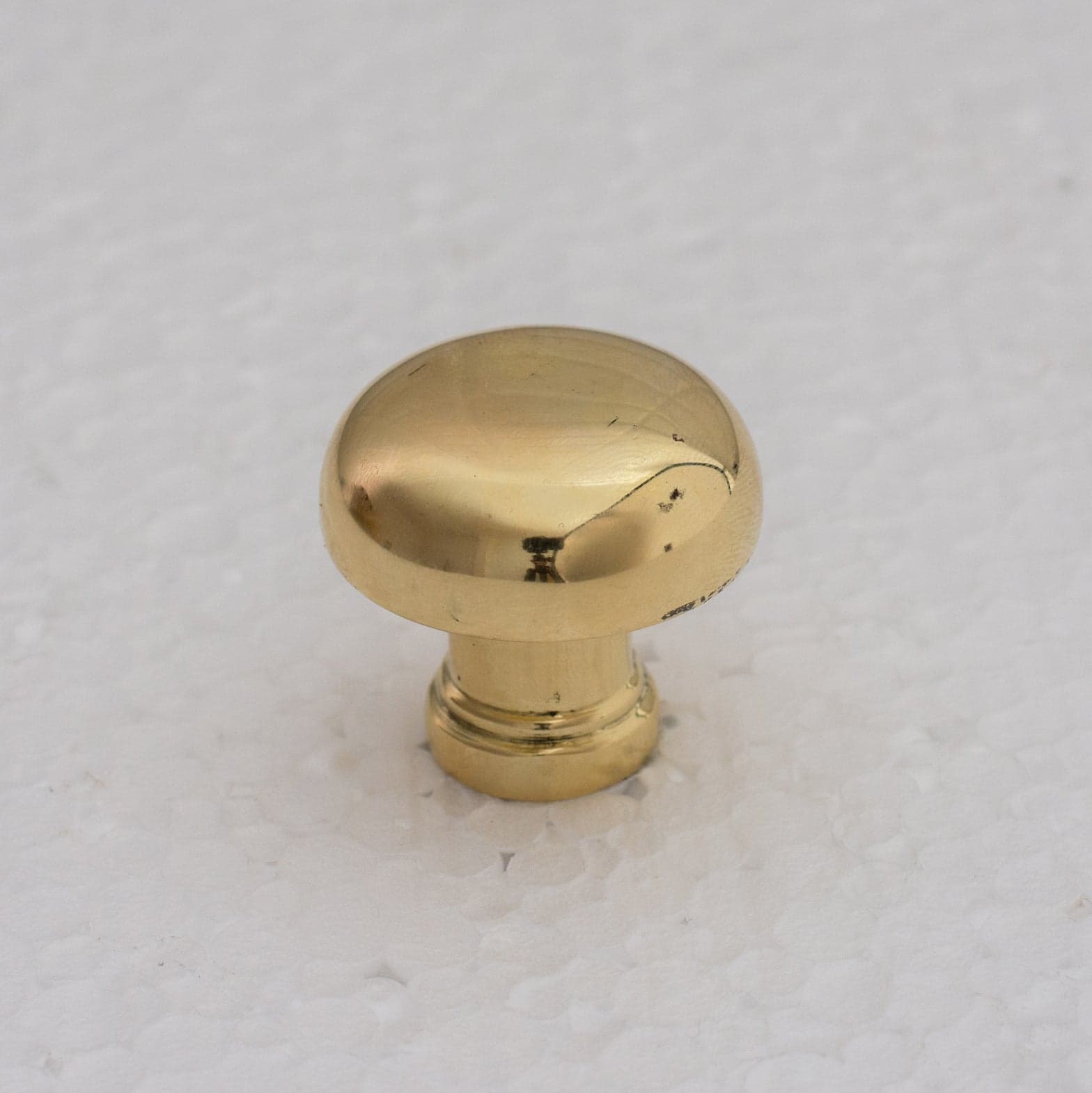 Smooth Heavy-Duty Unlacquered Brass Round Cabinet Knobs