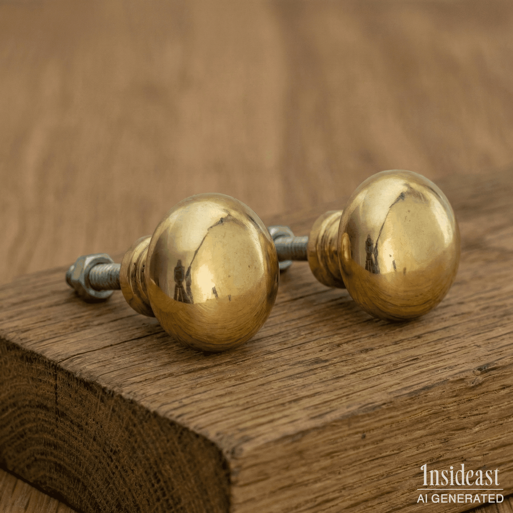 Smooth Heavy-Duty Unlacquered Brass Round Cabinet Knobs