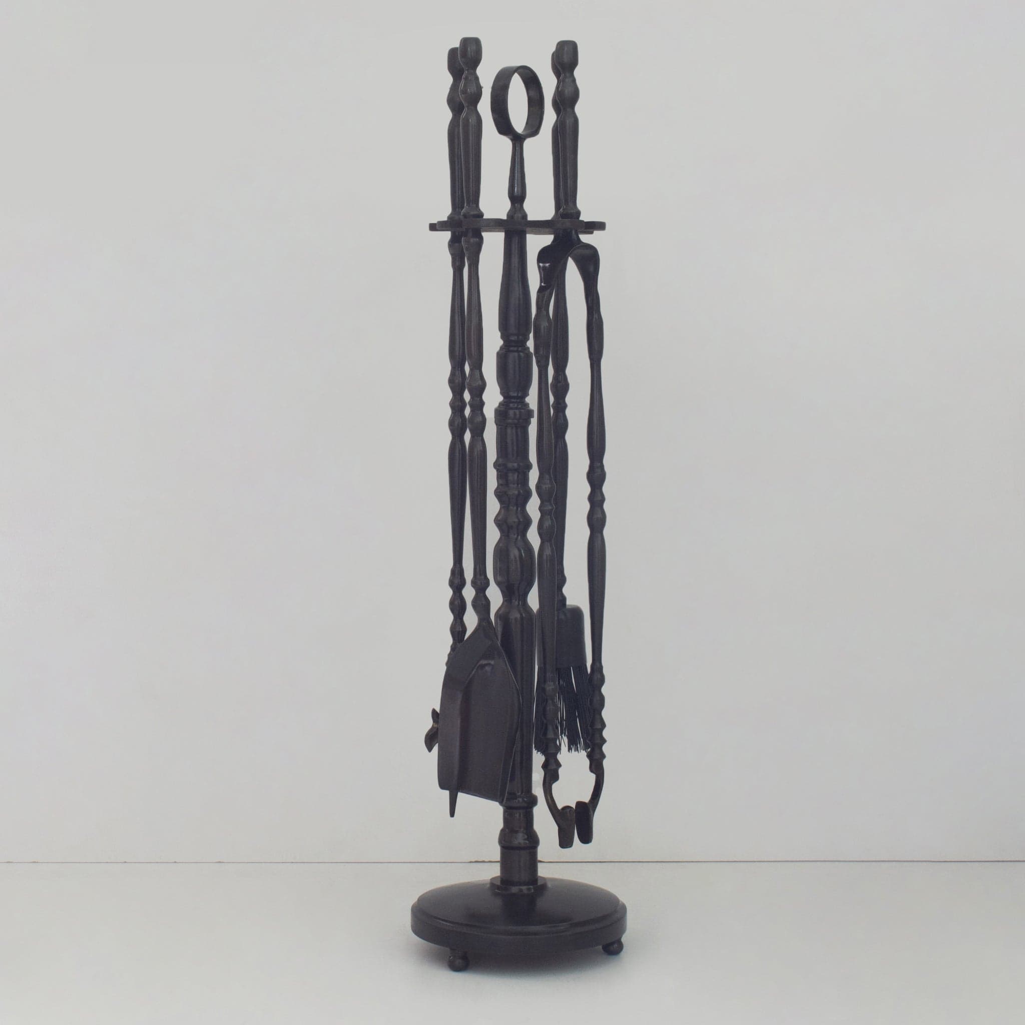 Solid Brass Black Fireplace Tools Set | Fire Tools Set Poker Tongs Shovel Broom