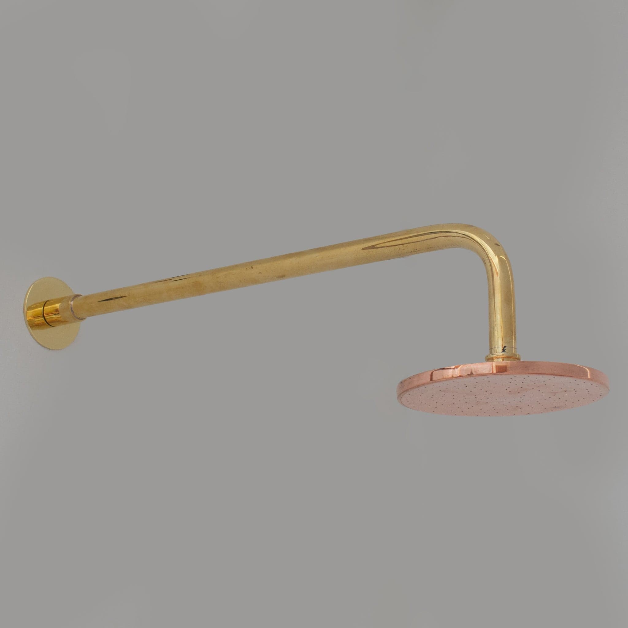 Solid Copper Rain Shower Head, Flat Round Handcrafted Vintage Showerhead, Works Outdoor