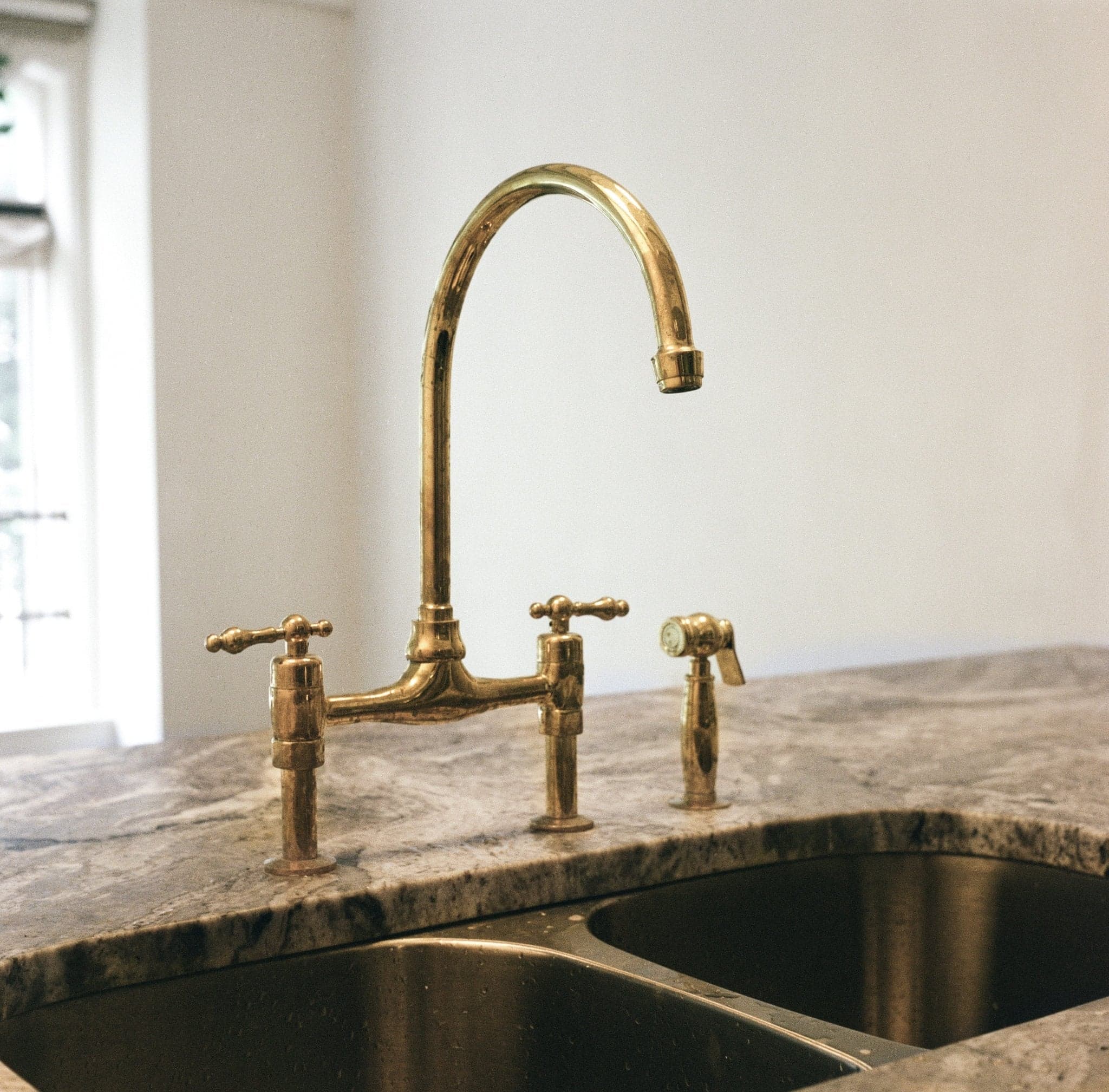 Bridgeford - Unlacquered Brass Kitchen Bridge Faucet