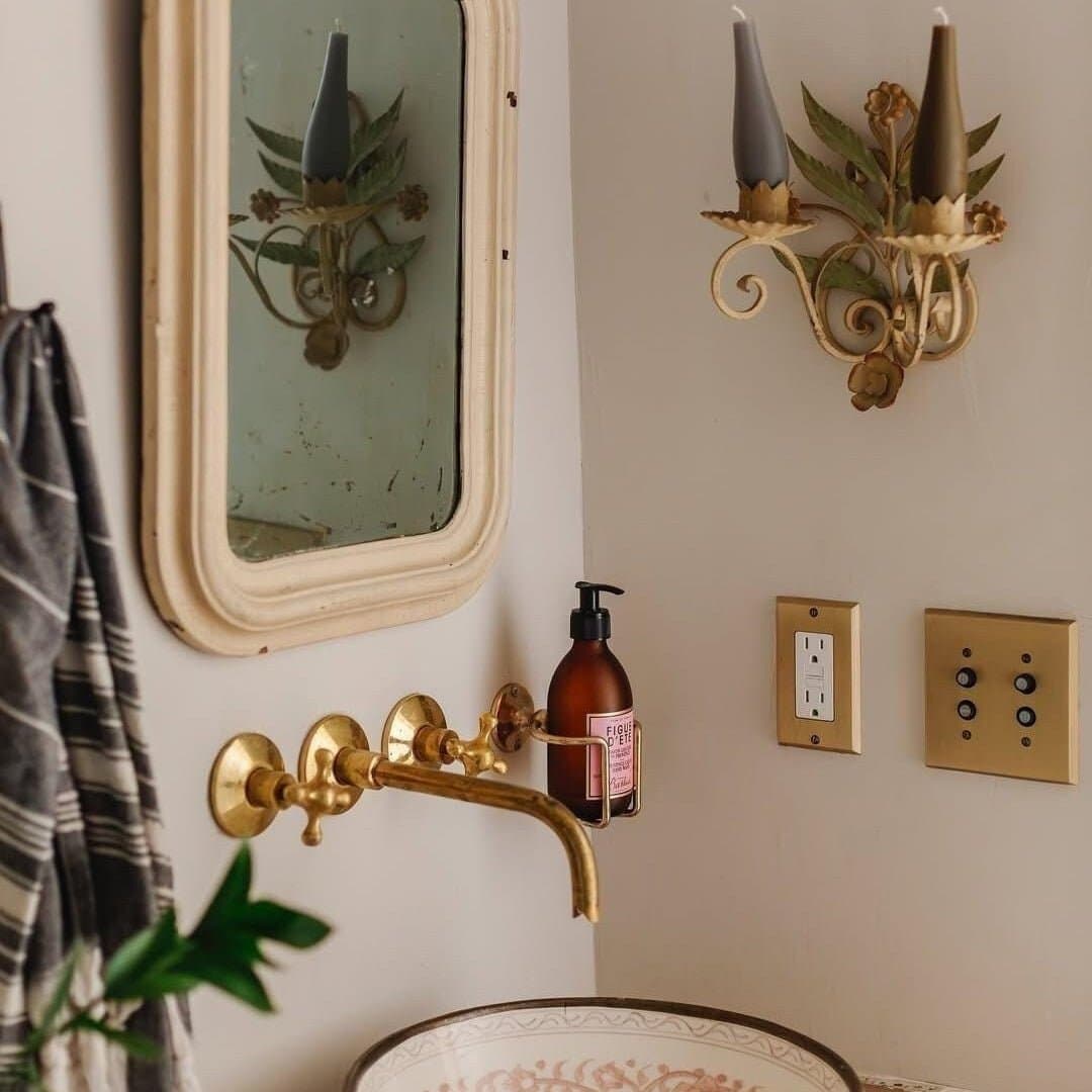 Unlacquered Brass Built-in Faucet | Bathroom Concealed Faucet