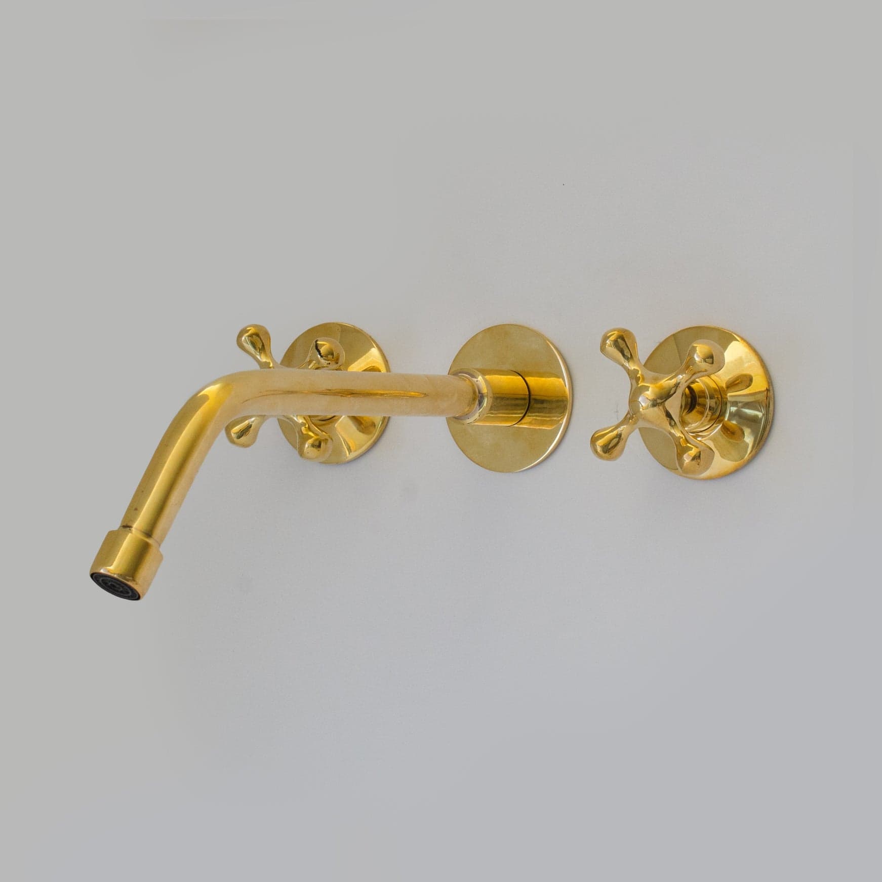 Unlacquered Brass Faucet, Wall Mount Bathroom Sink Faucet