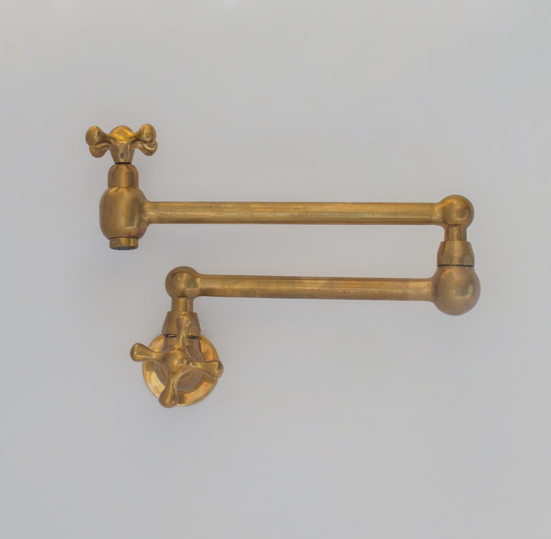 Unlacquered Brass Pot Filler, Kitchen Faucet, Aged Brass Faucet, Stove Faucet