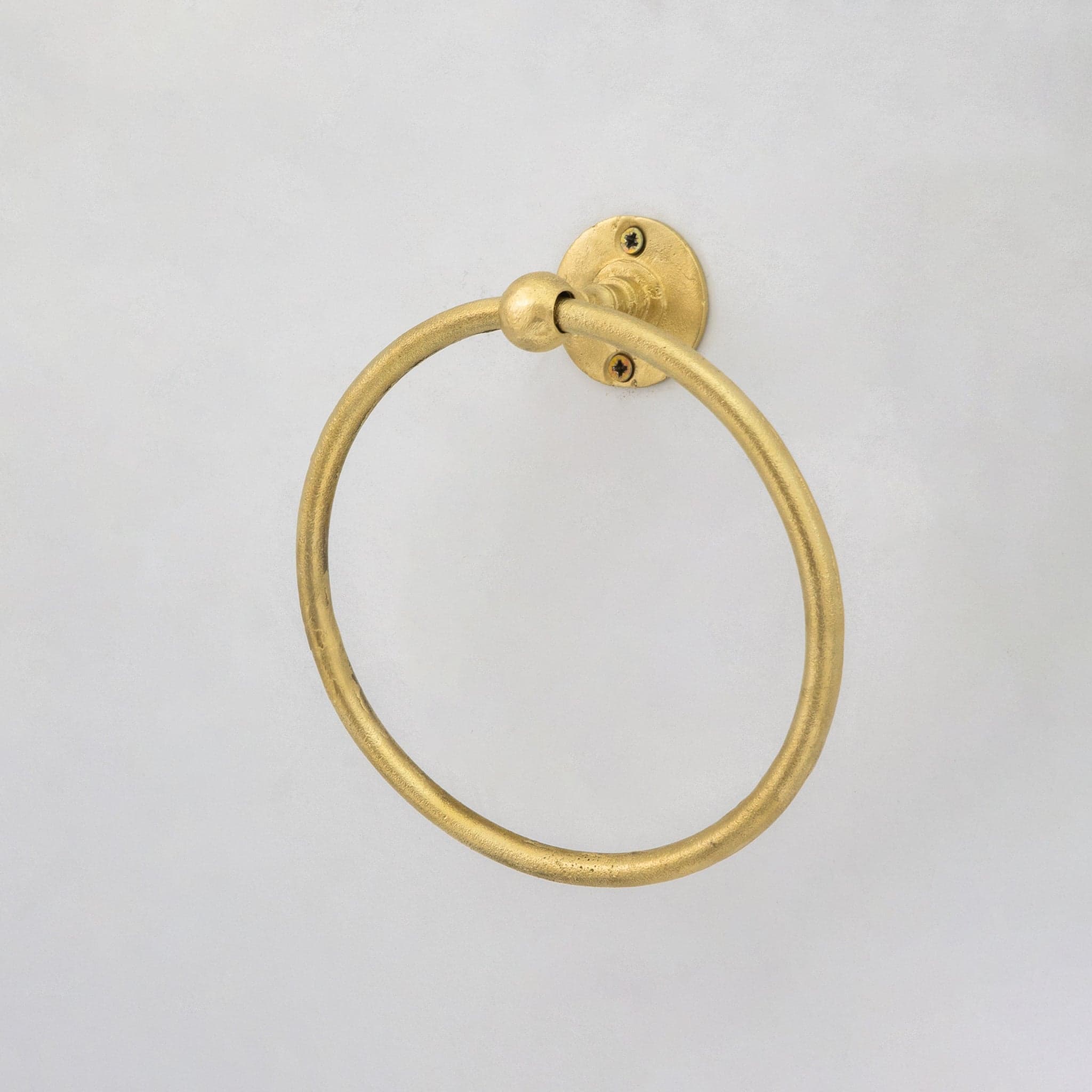 Unlacquered Brass Wall-Mounted Towel Ring Holder, Face Towel Hanger