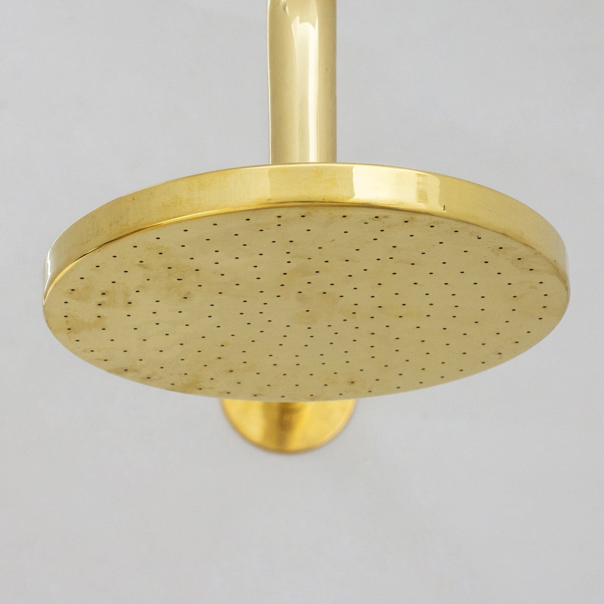 Unlacquered Solid Brass Rain Shower Head, Round Handcrafted Vintage Showerhead