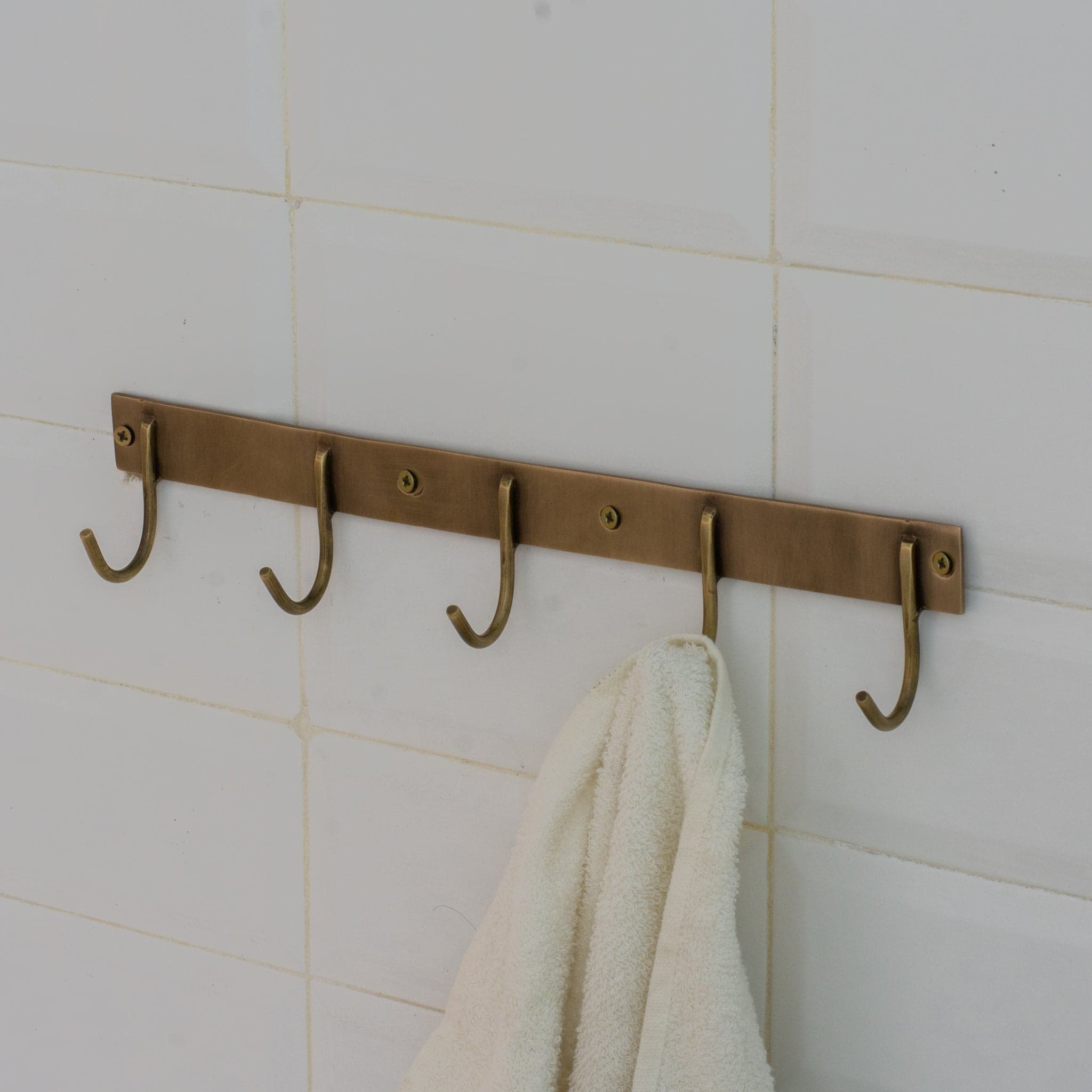 Vintage Brass Hooks Rail | Coat Rack Hooks