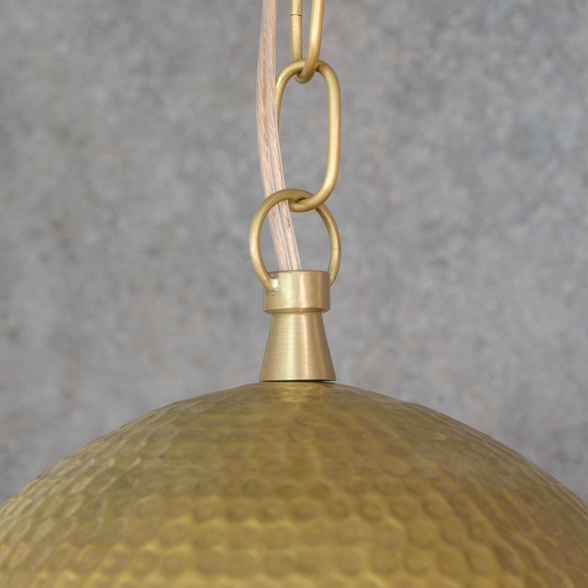 Weathered Antique Brass Dome Pendant - Hammered Moroccan Brass Light