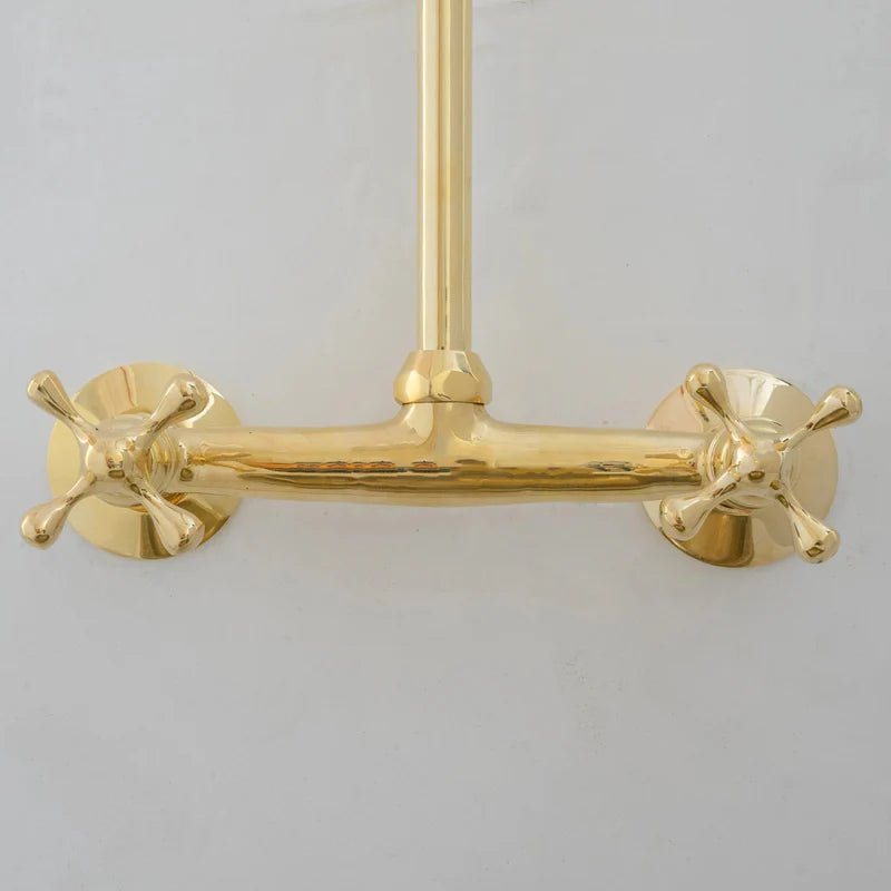 8″ Unlacquered Brass Kitchen Wall Mount Faucet, Gooseneck Faucet alternate view 3