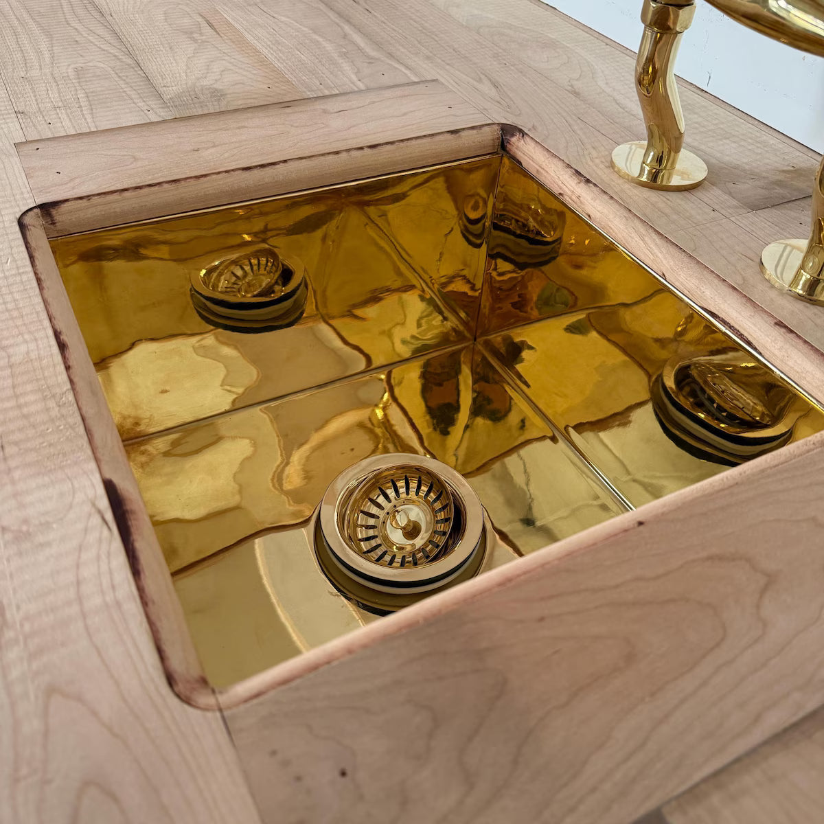 Kitchen Island Solid Brass Sink, Undermount Brass Sink, Outdoor Bar Sink alternate view 2