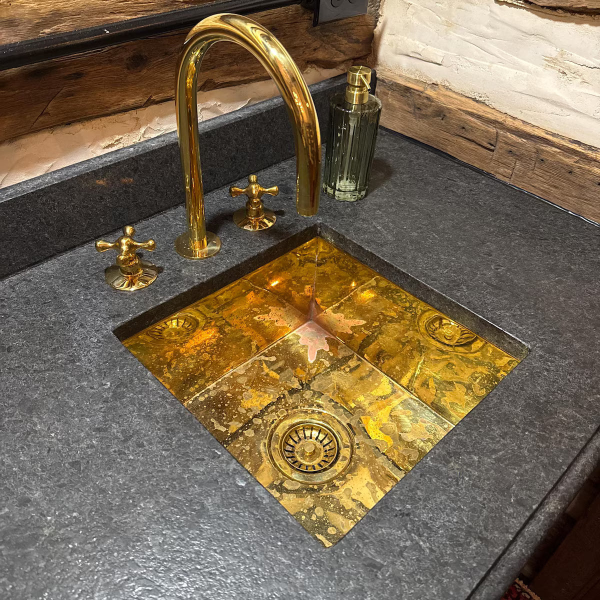 Kitchen Island Solid Brass Sink, Undermount Brass Sink, Outdoor Bar Sink alternate view 3