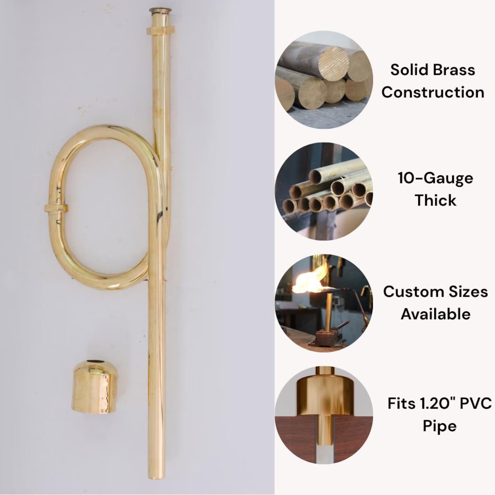 Unlacquered Brass Floor-Mounted S-Trap | Exposed Plumbing Kit alternate view 6