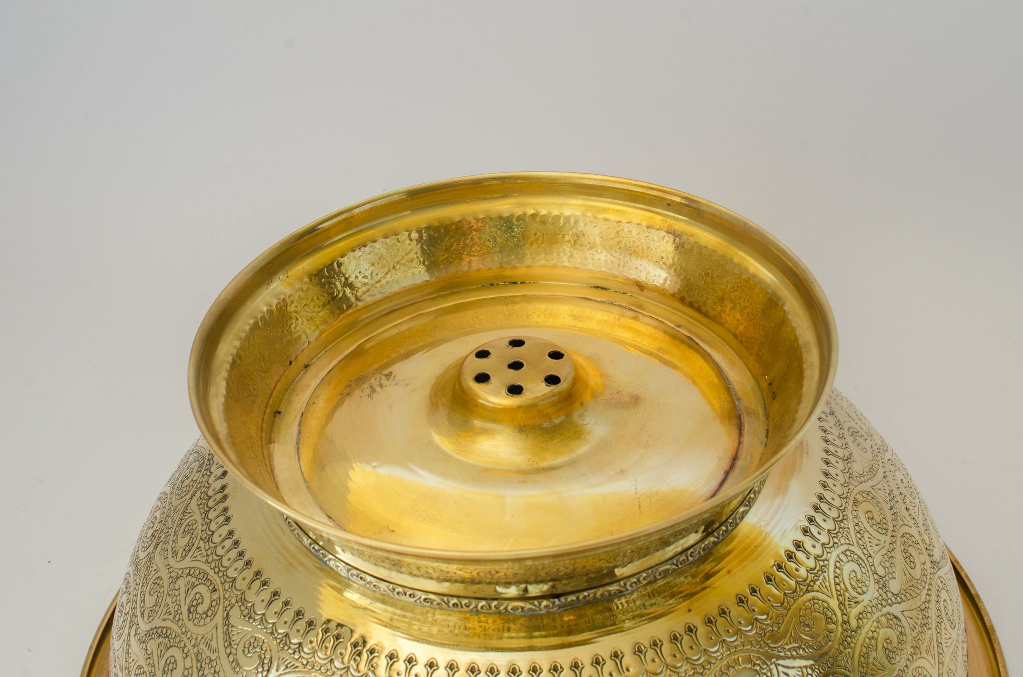 Antique Brass Bowl Vessel Sink Engraved Bathroom Vanity Basin, Gold Vintage Engraved Sink alternate view 6