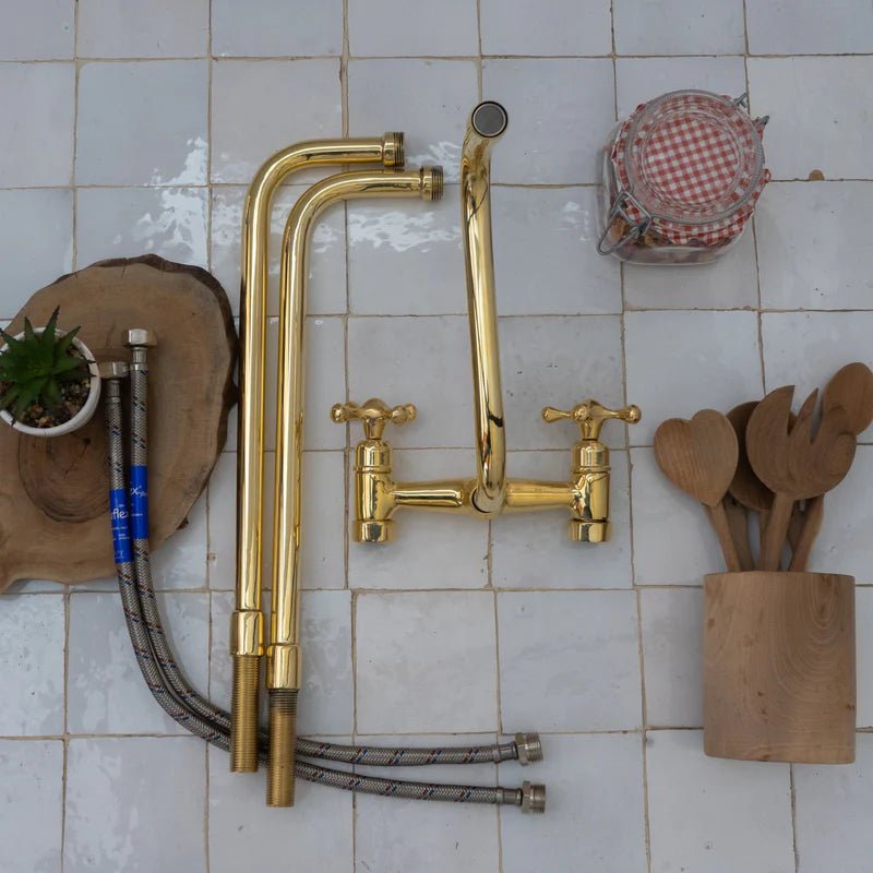 Antique Brass Kitchen Faucet – Unlacquered Brass Faucet alternate view 7