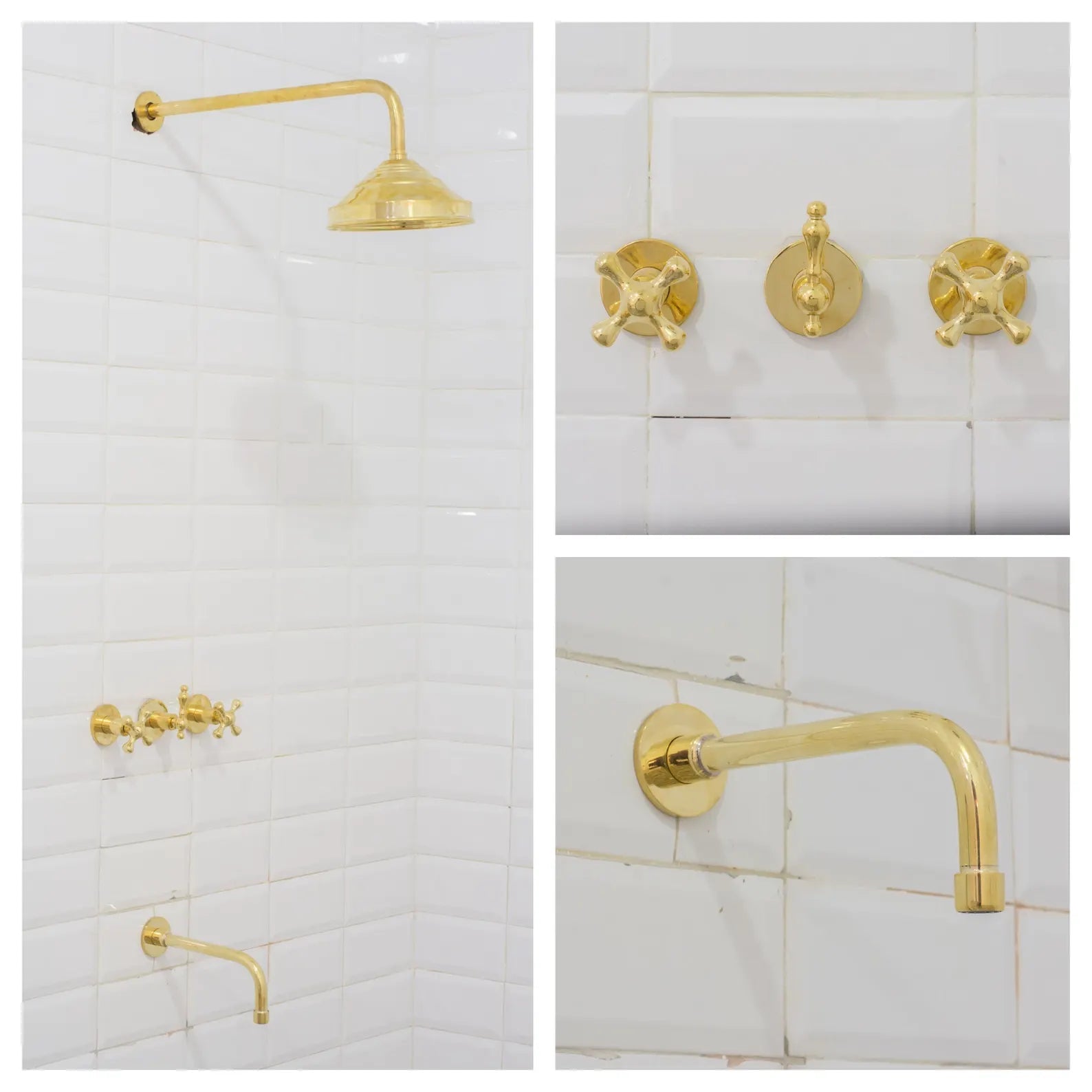Antique Brass Shower Fixtures – Brass Shower Set alternate view 2