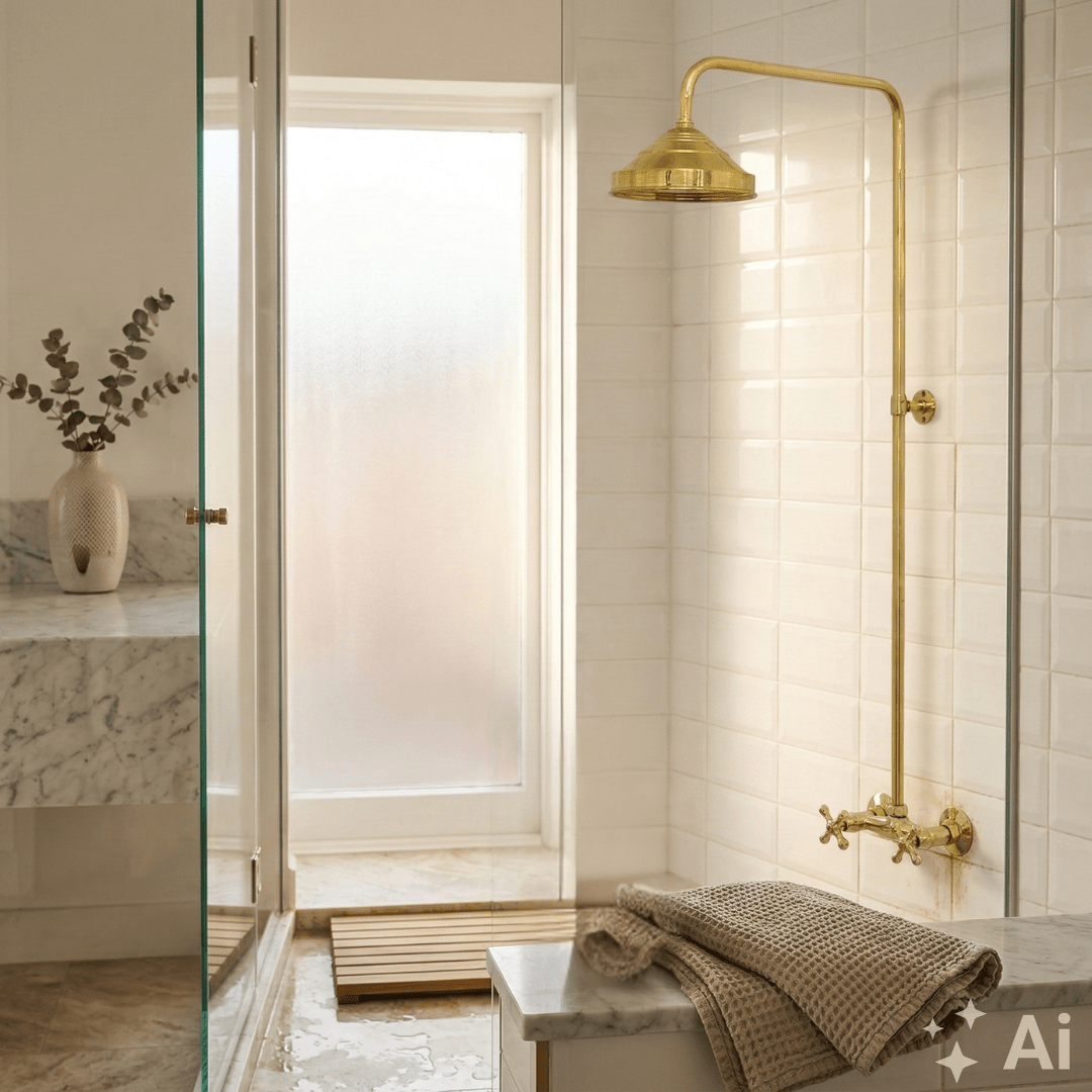 Antique Brass Shower Fixtures – Brass Shower System alternate view 2