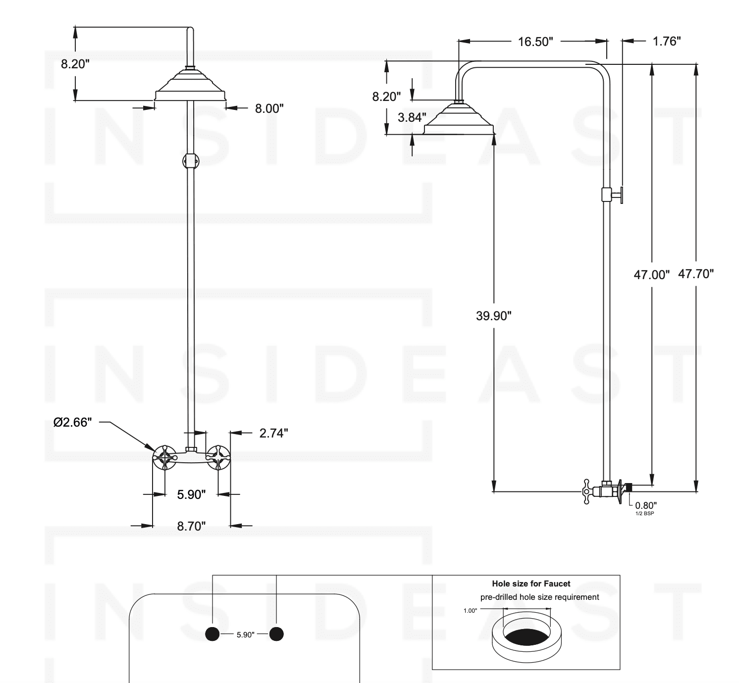 Antique Brass Shower Fixtures – Brass Shower System alternate view 7