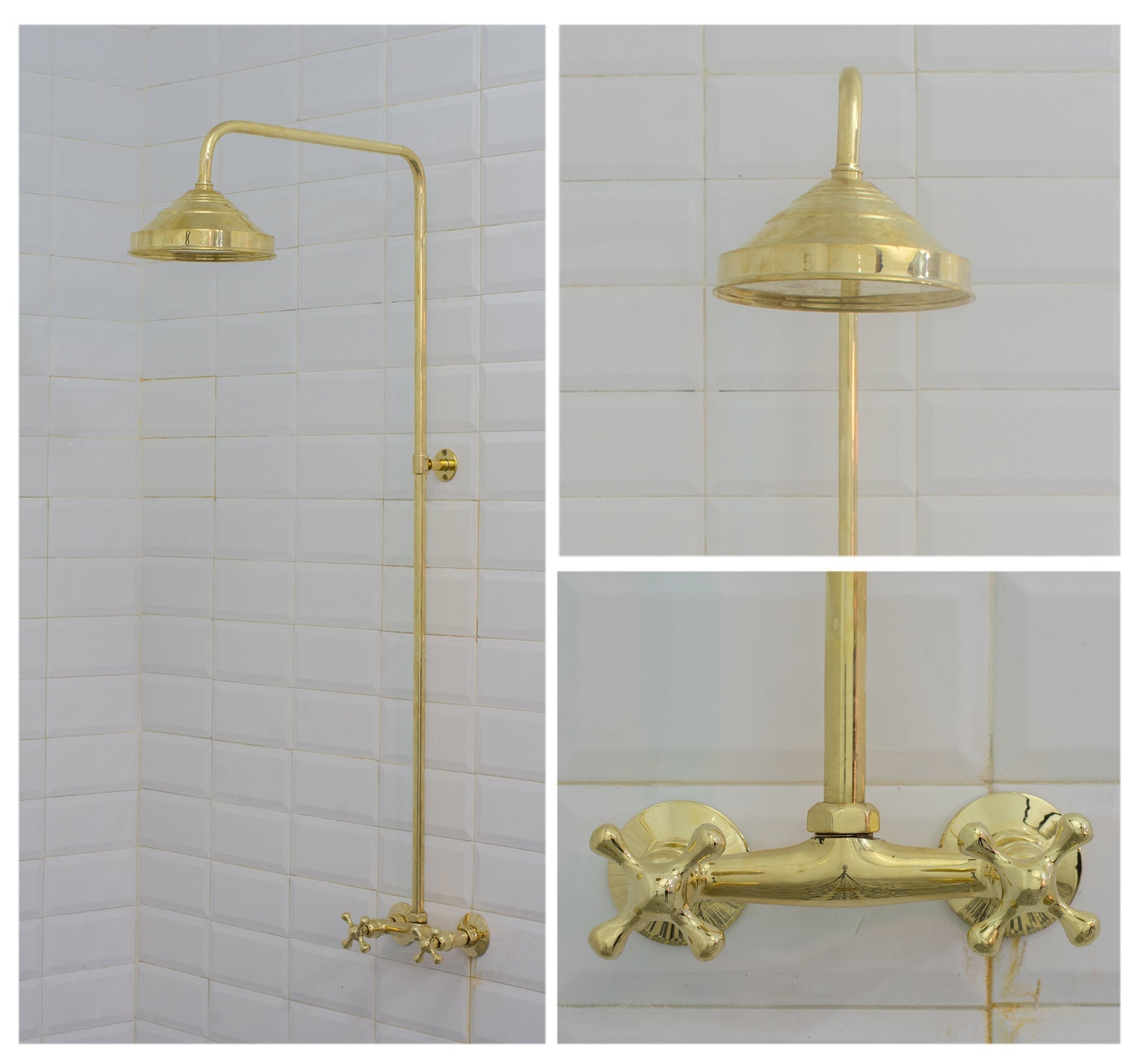 Antique Brass Shower Fixtures – Brass Shower System alternate view 3