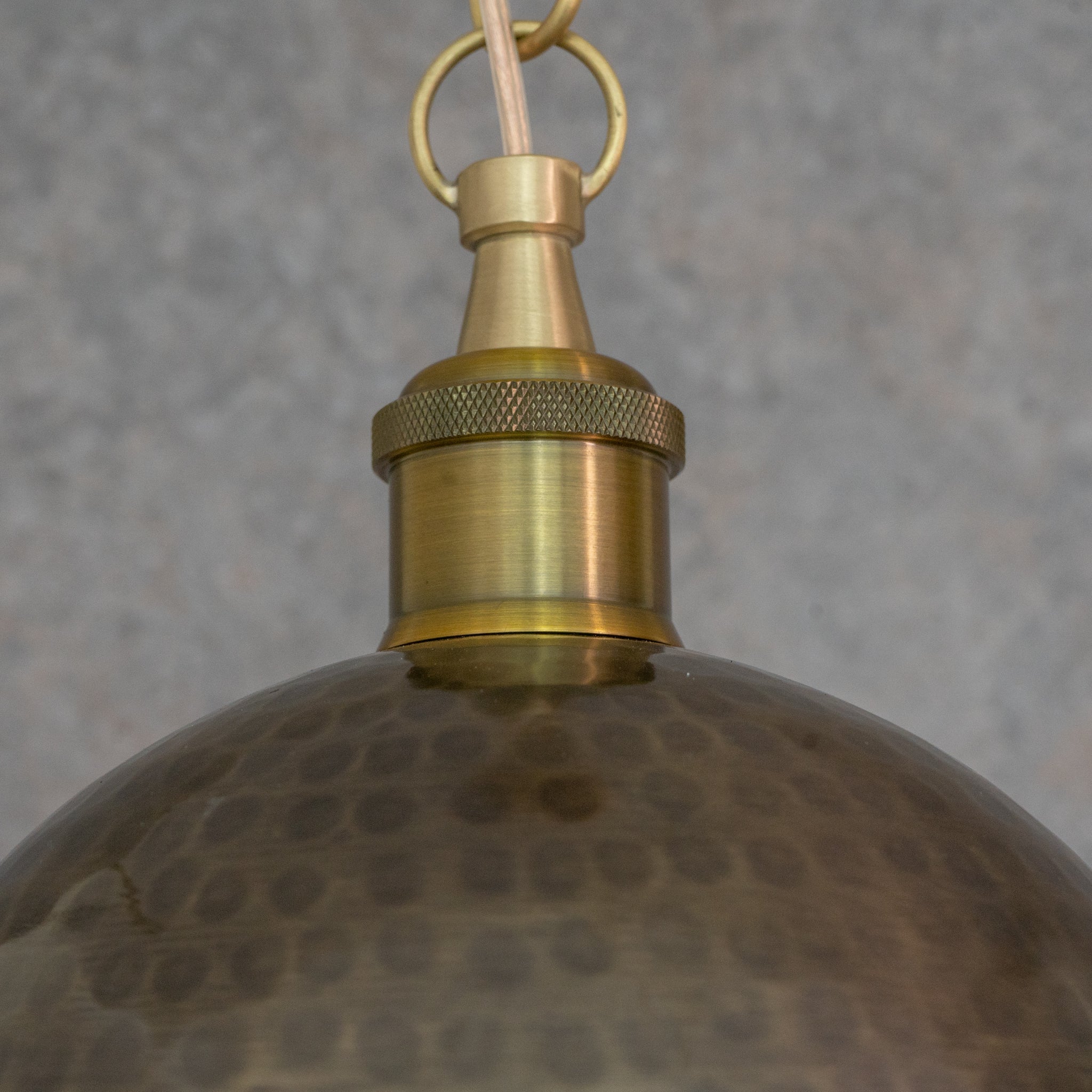 Antique Bronze Hammered Dome Pendant Light - Artisan Patina Finish alternate view 4