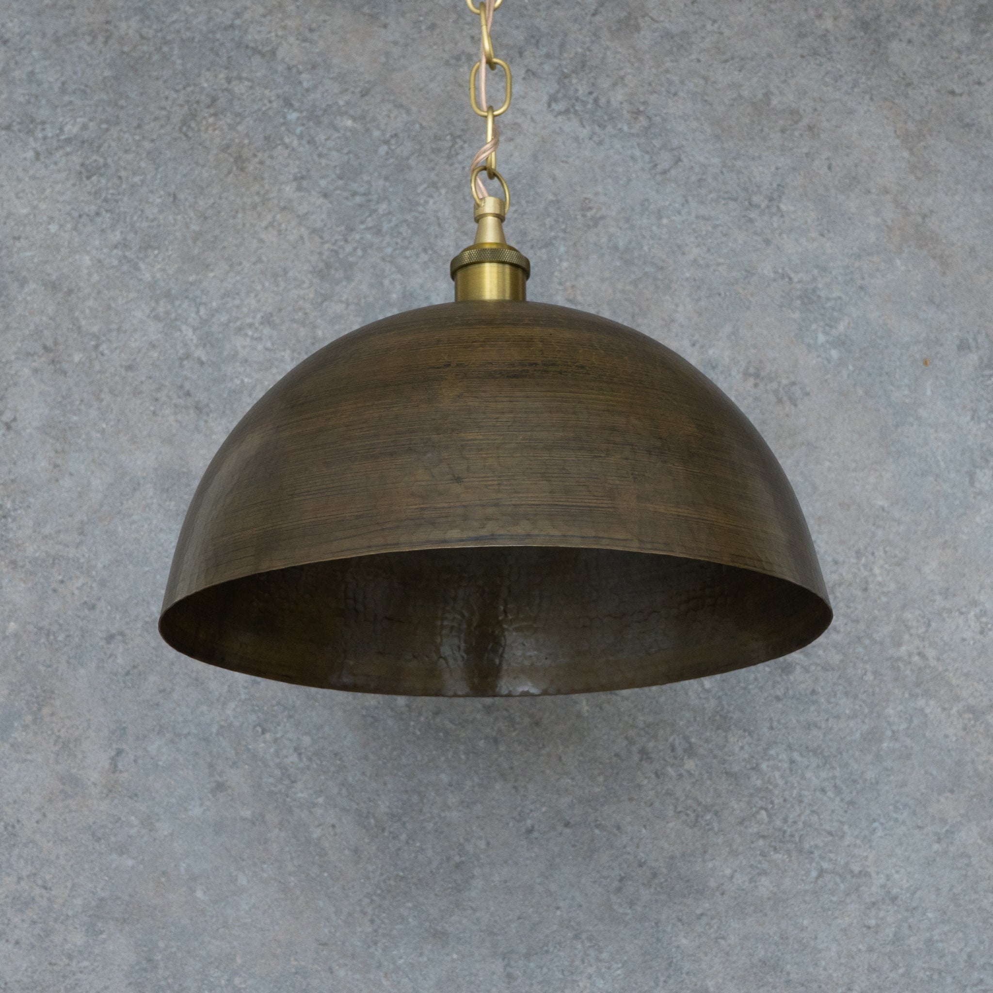 Antique Bronze Soft-Hammered Dome Pendant Light | Dark Oil-Rubbed Finish alternate view 3