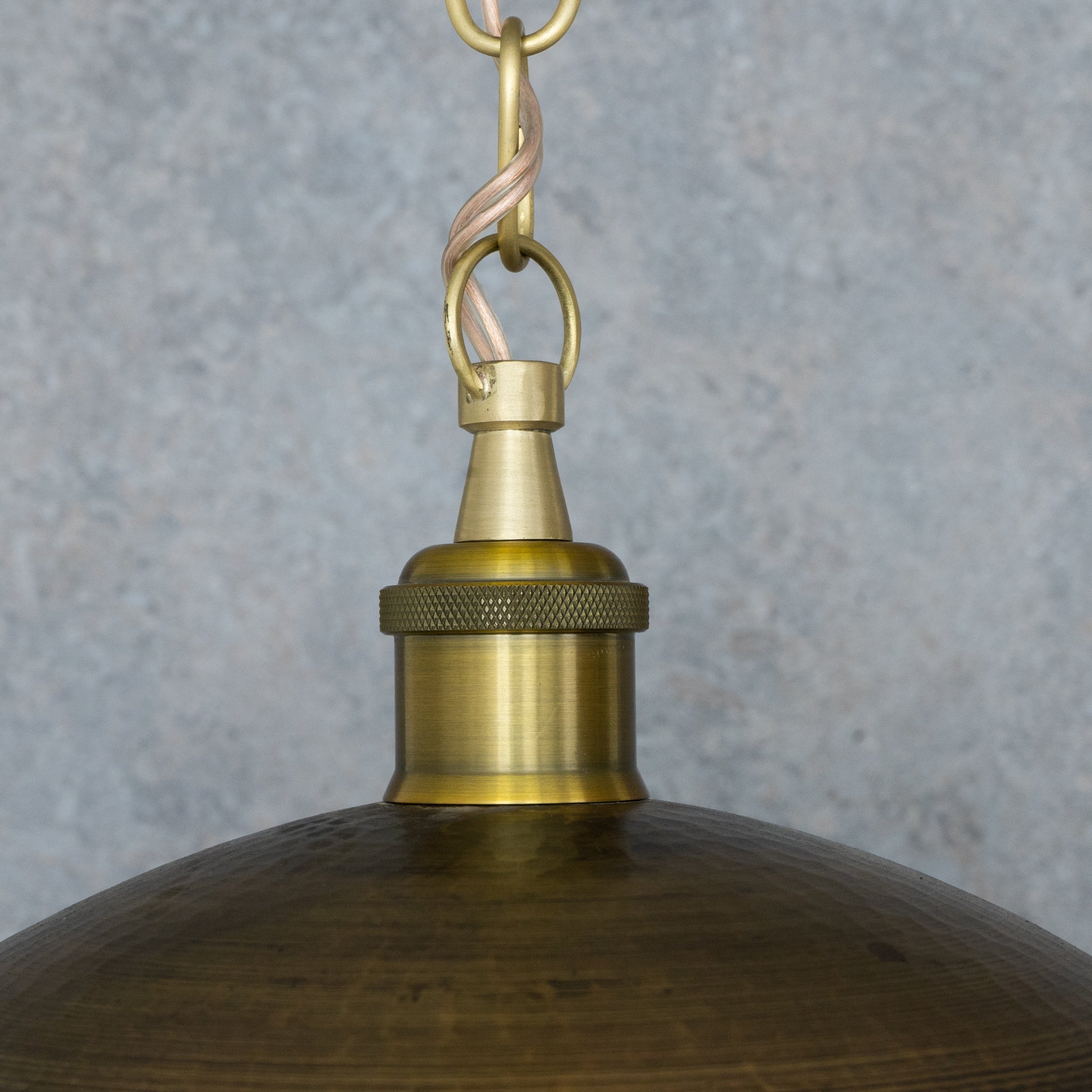 Antique Bronze Soft-Hammered Dome Pendant Light | Dark Oil-Rubbed Finish alternate view 6