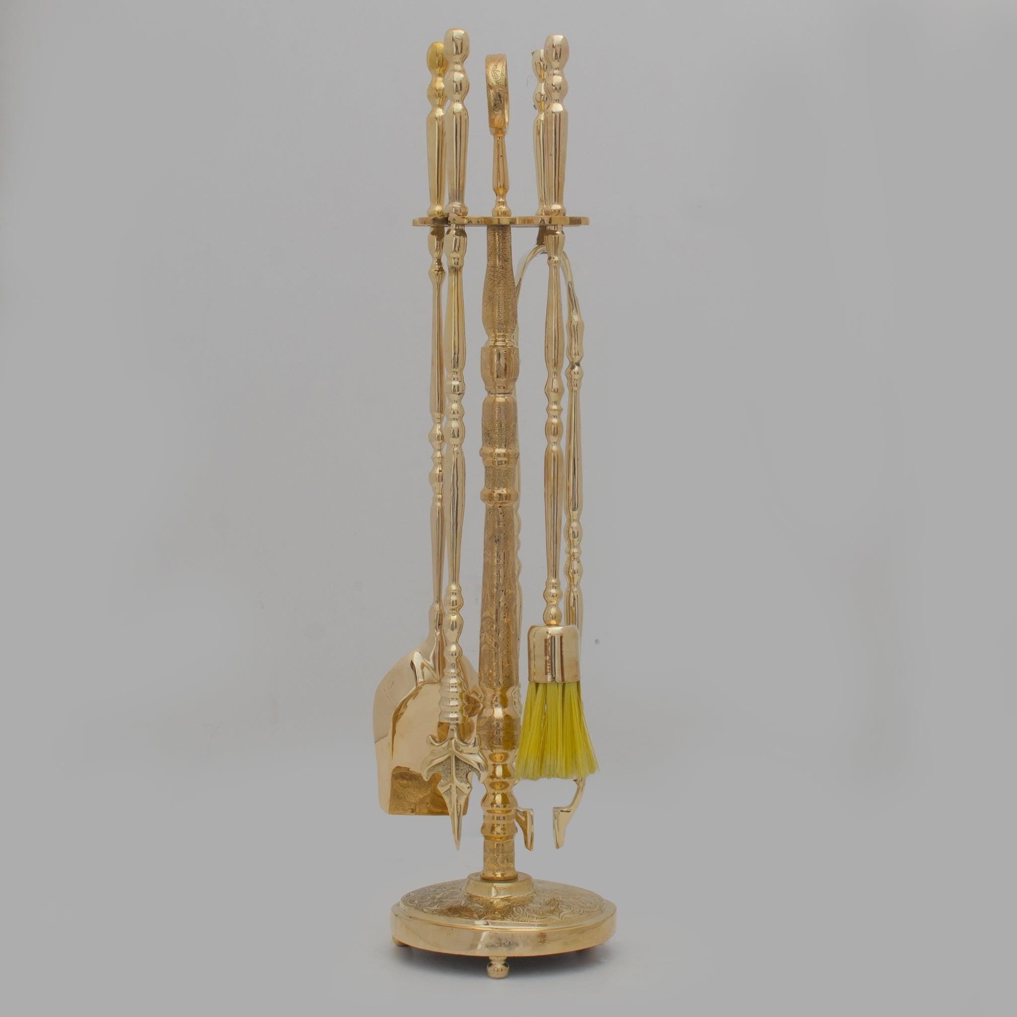 Antique Unlacquered Brass Fireplace Tool alternate view 2