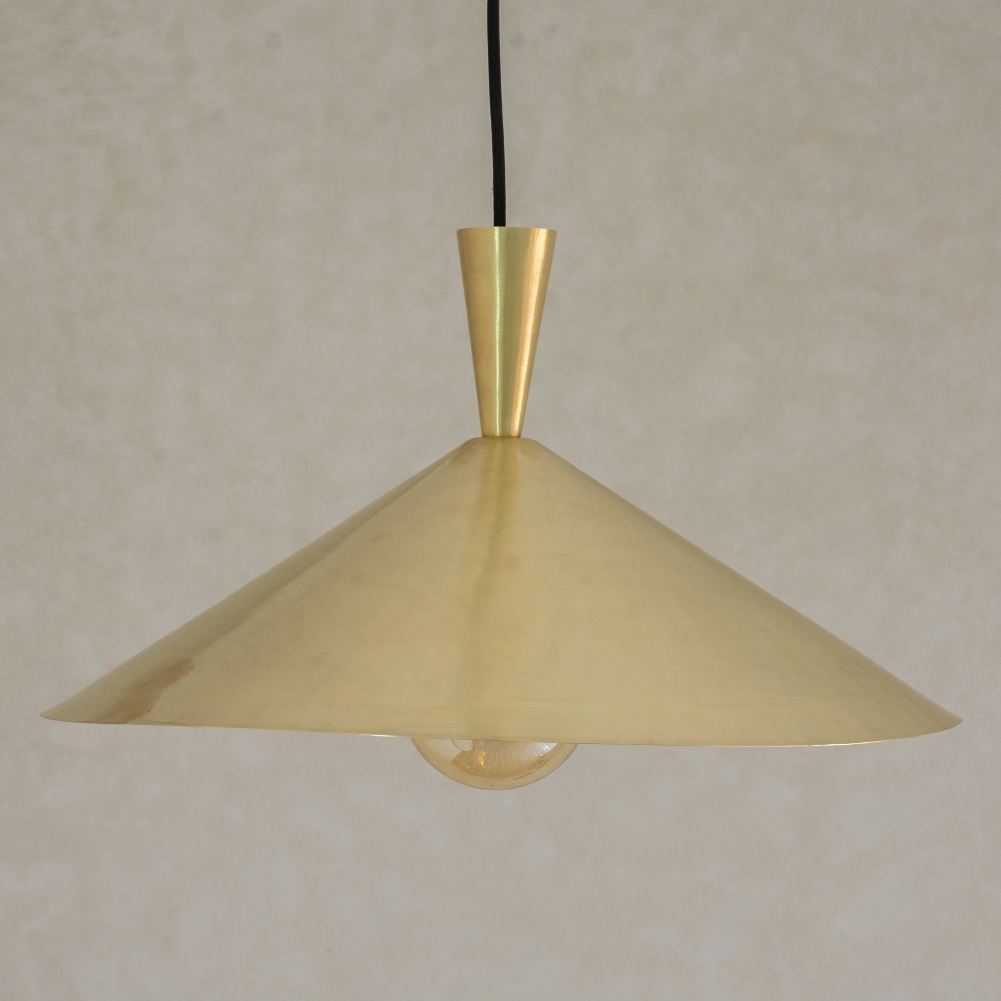Brass Cone Pendant Light, Kitchen Island Ceiling Light Fixture, Modern Hanging Shade For Kitchen & Living Room, Cone Shade Light