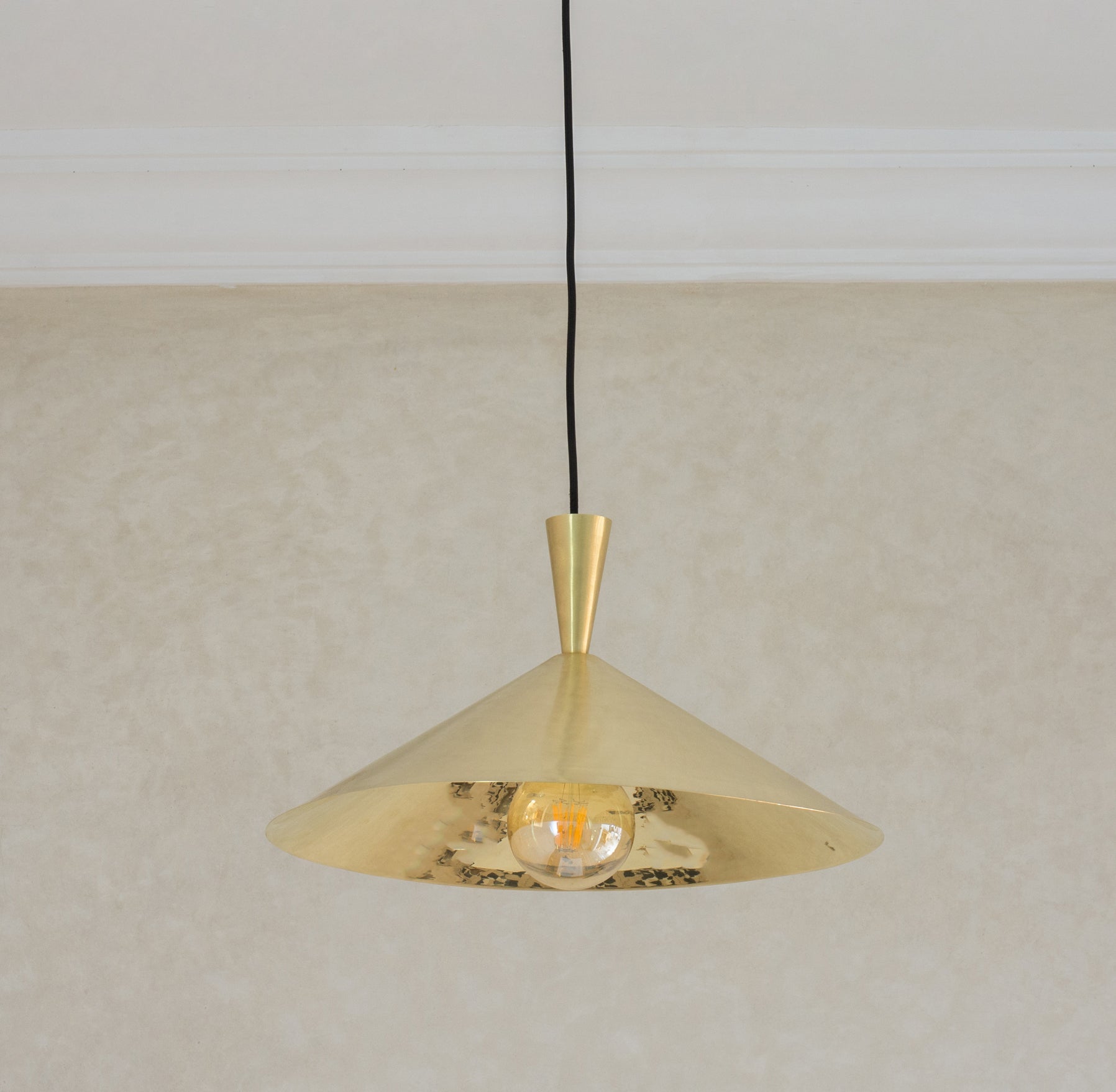 Brass Cone Pendant Light, Kitchen Island Ceiling Light Fixture, Modern Hanging Shade For Kitchen & Living Room, Cone Shade Light alternate view 4