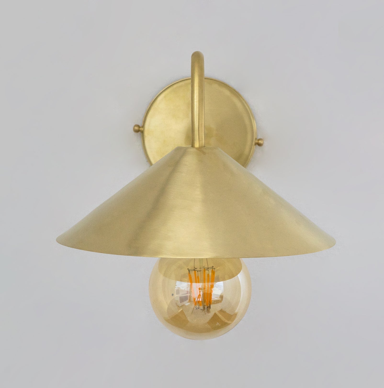 Brass Gooseneck Sconce Light | Cone Shade Wall Lamp alternate view 5