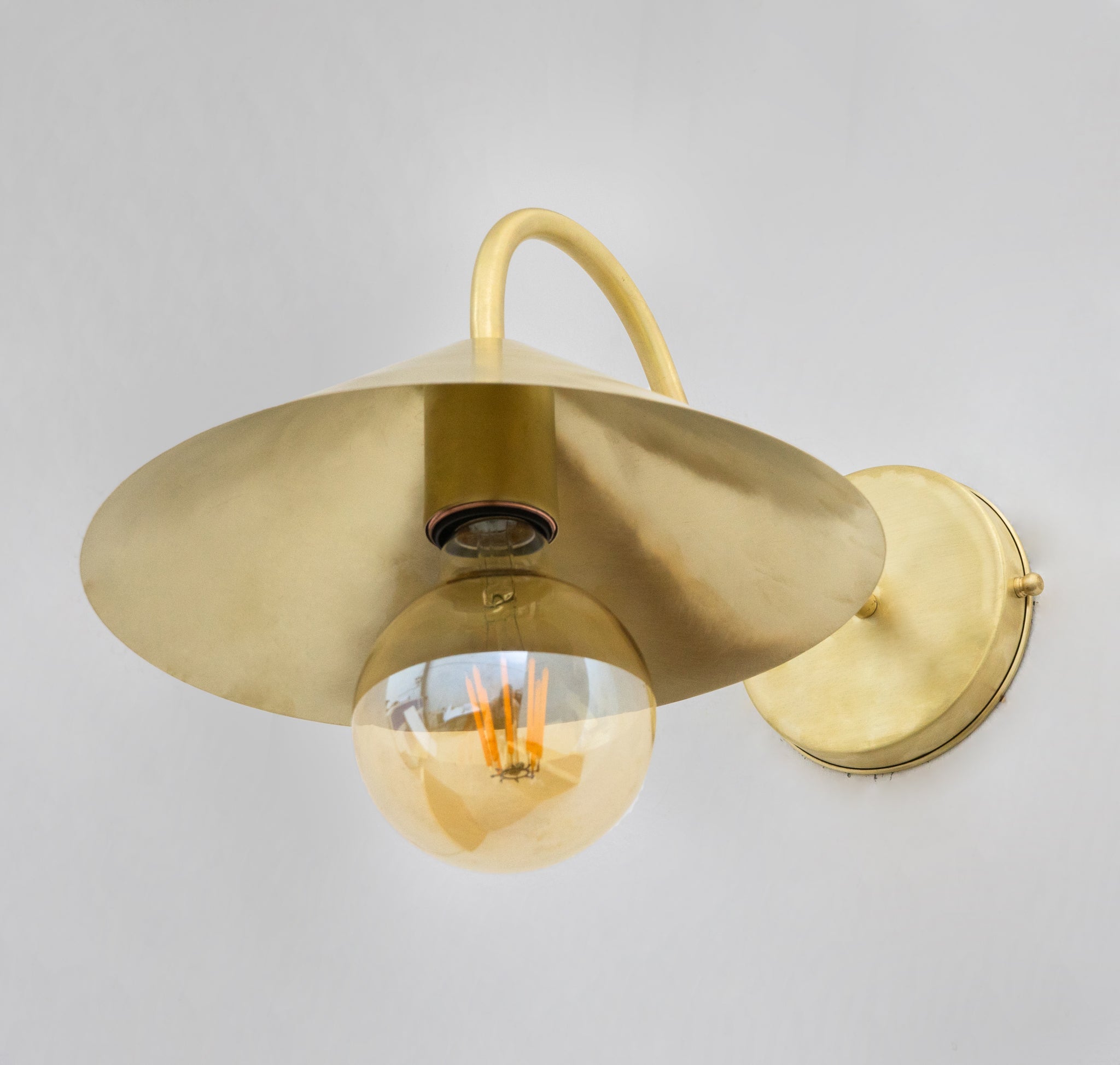 Brass Gooseneck Sconce Light | Cone Shade Wall Lamp alternate view 4