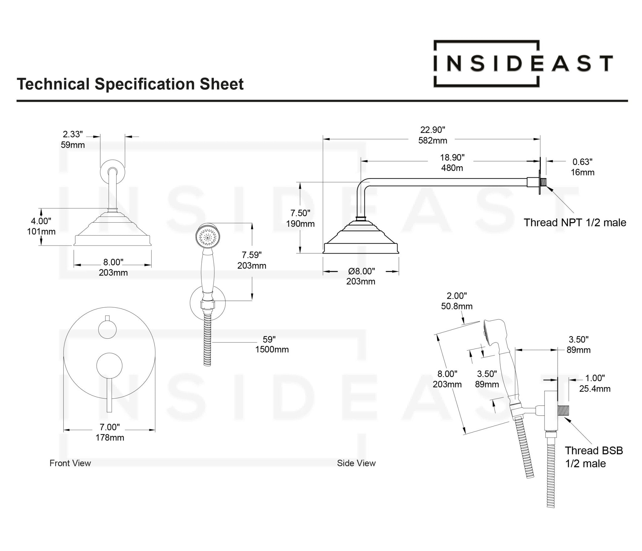 Brass Shower Fixtures – Brass Shower System alternate view 15