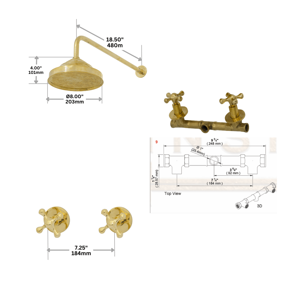 Brass Shower System – Brass Shower Set alternate view 7