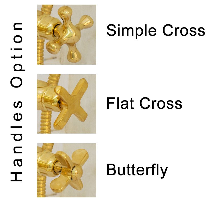 Brass Telephone Tub Filler With Handheld Shower, Deck Mount Tub Filler Handshower, Brass Tub Faucet, 3-Handle Telephone Faucet alternate view 10