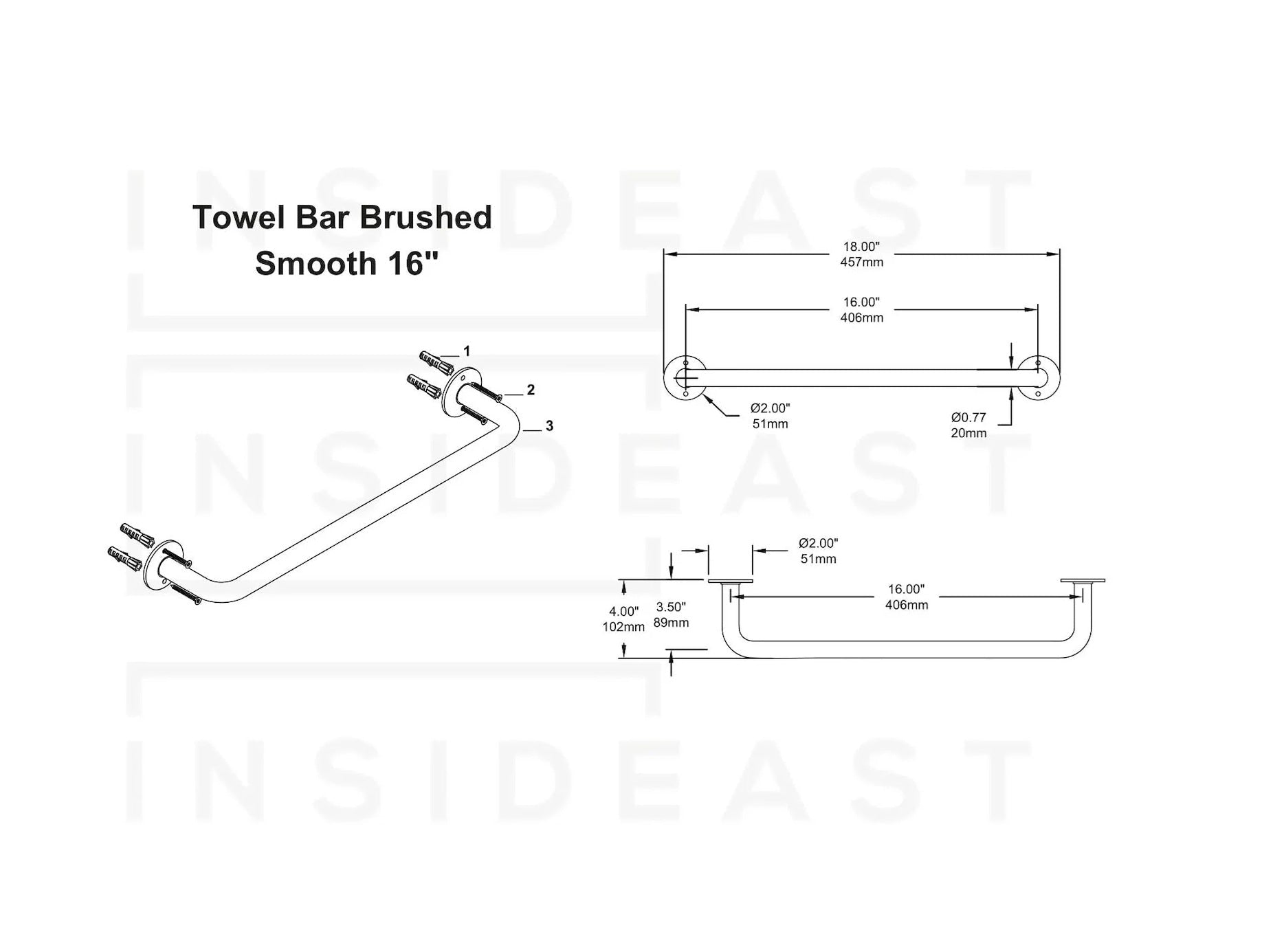 Brass Towel Bar Holder | Bathroom Towel Hanger alternate view 8