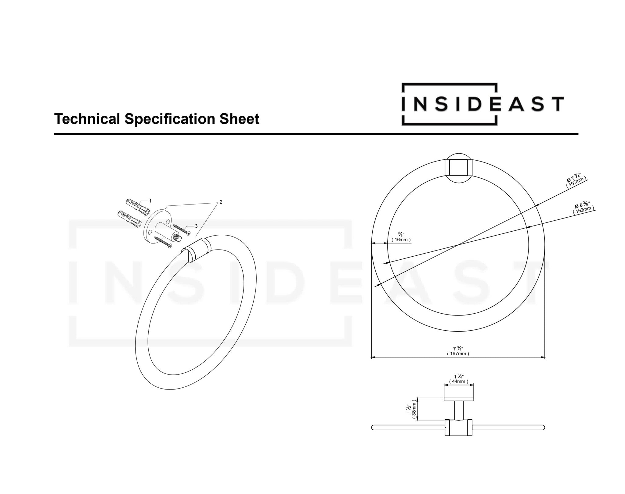 Brass Towel Ring – Bathroom Towel Holder alternate view 9