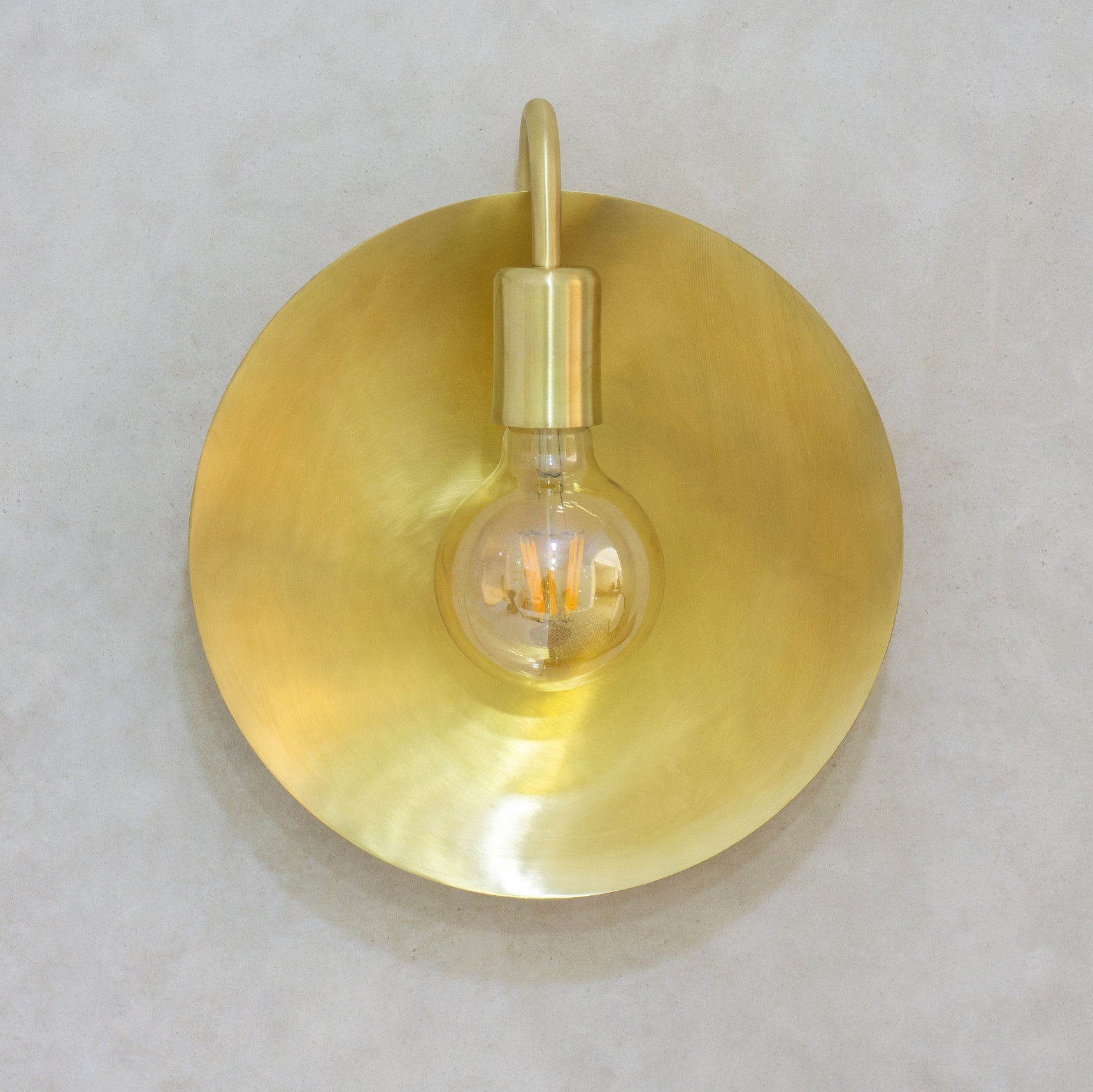 Brass Wall Light Fixture, Brushed Sconce Light, Wall Lamp, Indoor Light, Wall Dish Sconce Brass alternate view 3