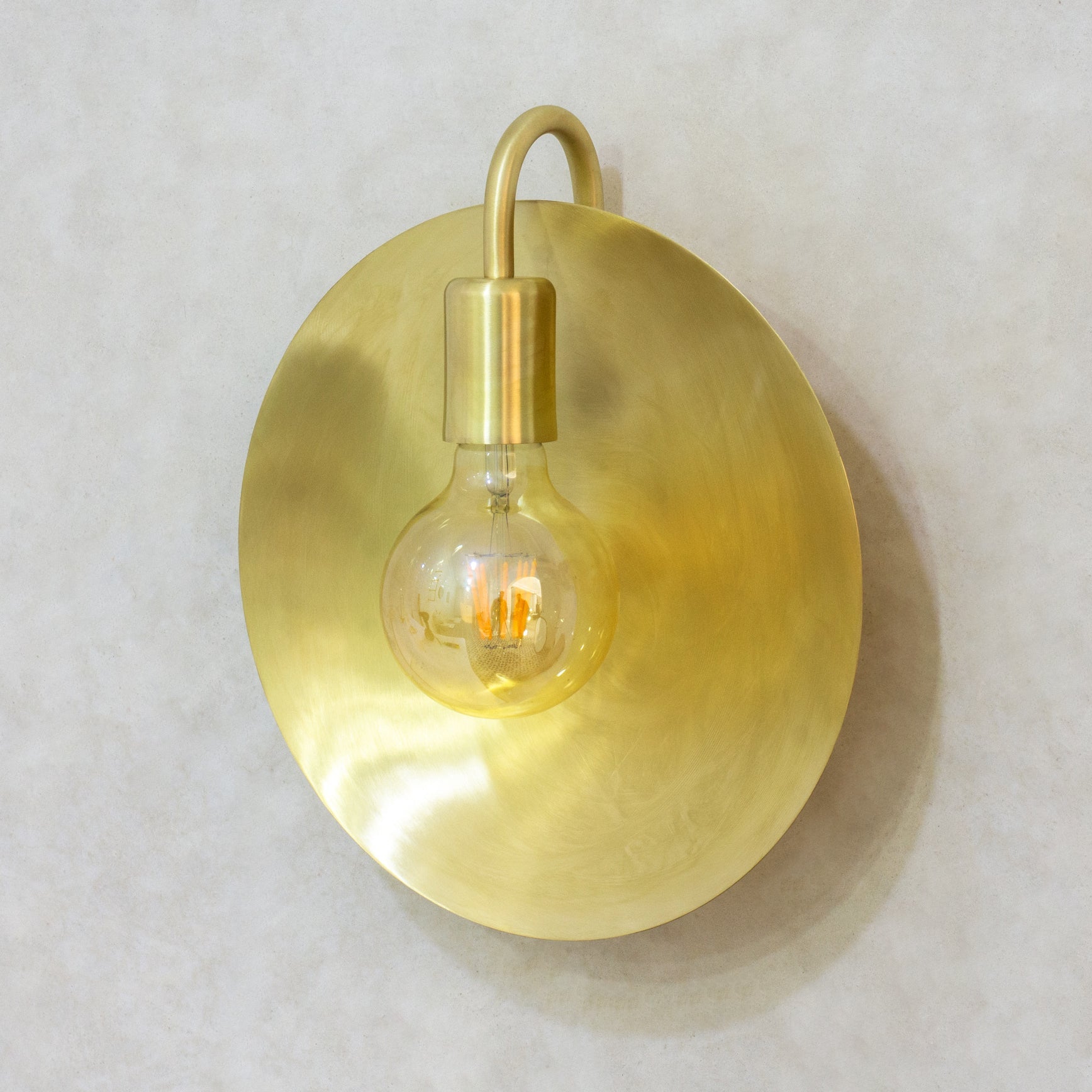 Brass Wall Light Fixture, Brushed Sconce Light, Wall Lamp, Indoor Light, Wall Dish Sconce Brass alternate view 2