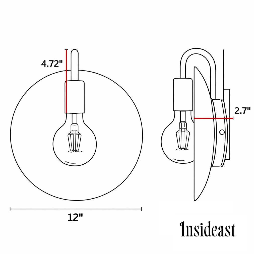 Brass Wall Light Fixture, Brushed Sconce Light, Wall Lamp, Indoor Light, Wall Dish Sconce Brass alternate view 7