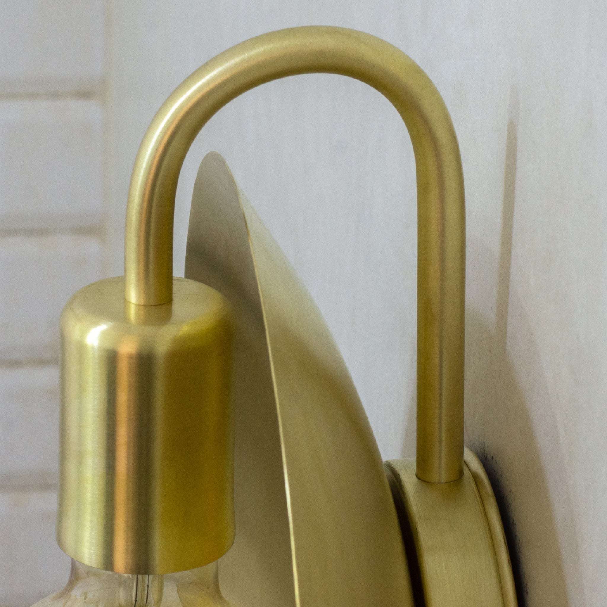 Brass Wall Light Fixture, Brushed Sconce Light, Wall Lamp, Indoor Light, Wall Dish Sconce Brass alternate view 4