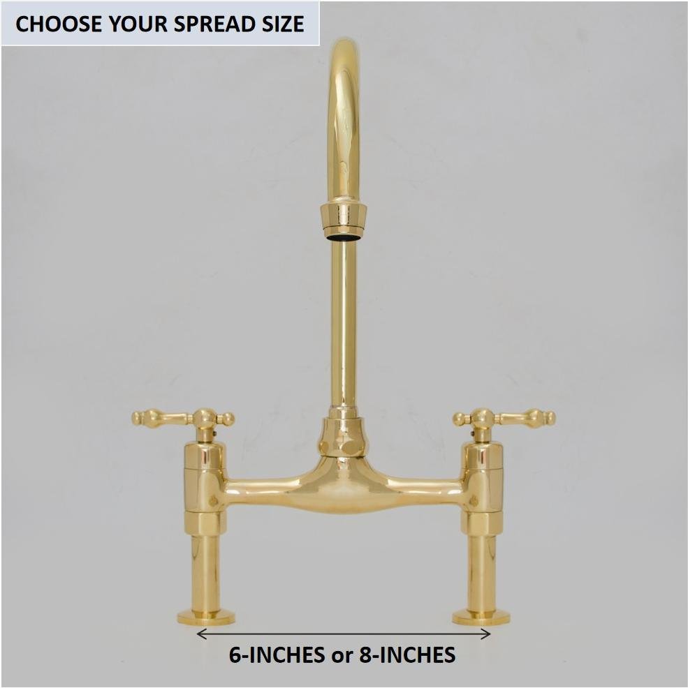 Bridgeford - Unlacquered Brass Kitchen Bridge Faucet alternate view 7