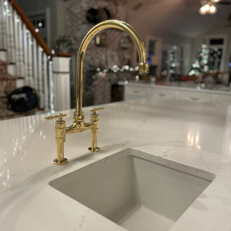 Bridgeford - Unlacquered Brass Kitchen Bridge Faucet alternate view 4