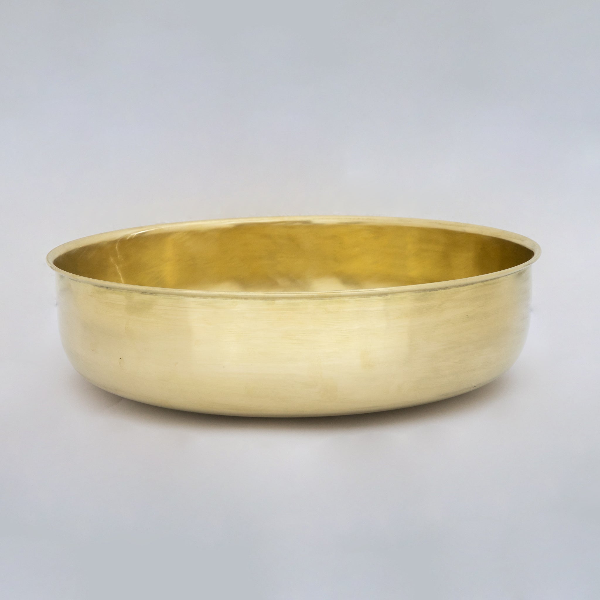 Brushed Brass Bathroom Vessel Sink, Solid Brass Powder Room Basin alternate view 3