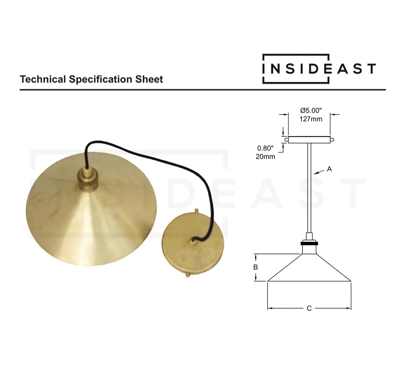 Brushed Brass Pendant Light Shade, Ceiling Mount Kitchen Island Lighting, Brass Hanging Lamp Dining Table alternate view 10